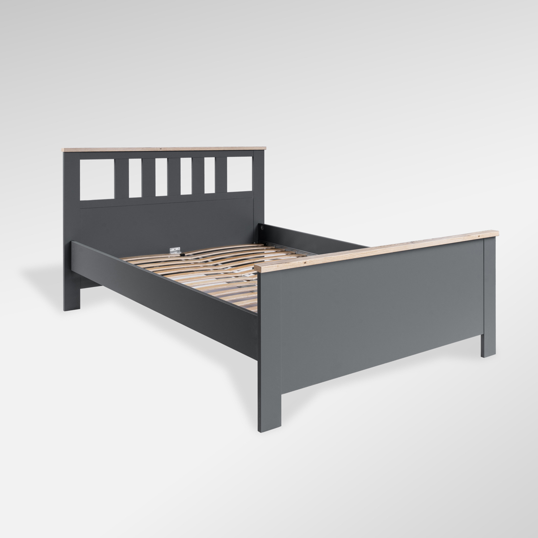 Изображение товара Кровать Гуд Лакк Сага 140x200 серый ДСП классика скандинавский минимализм