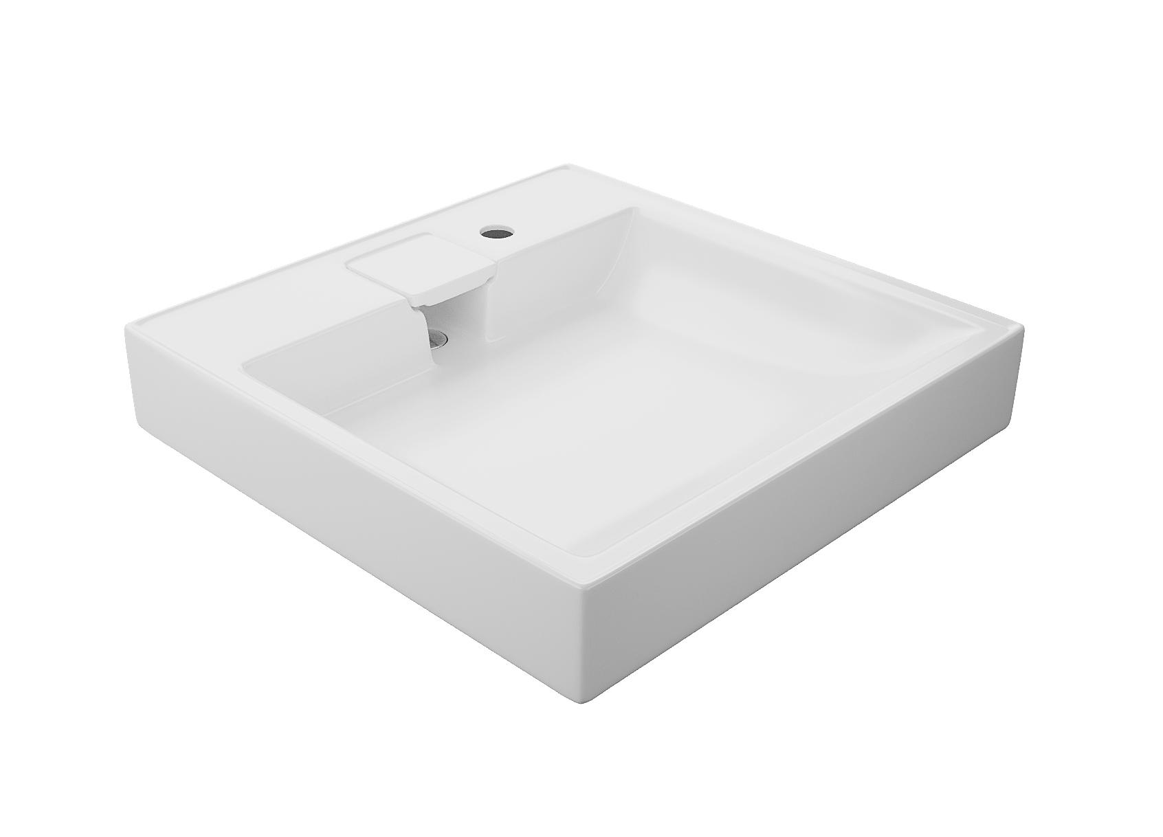 Изображение товара Раковина на стиральную машину Оникс 60 см белая с переливом и кронштейнами