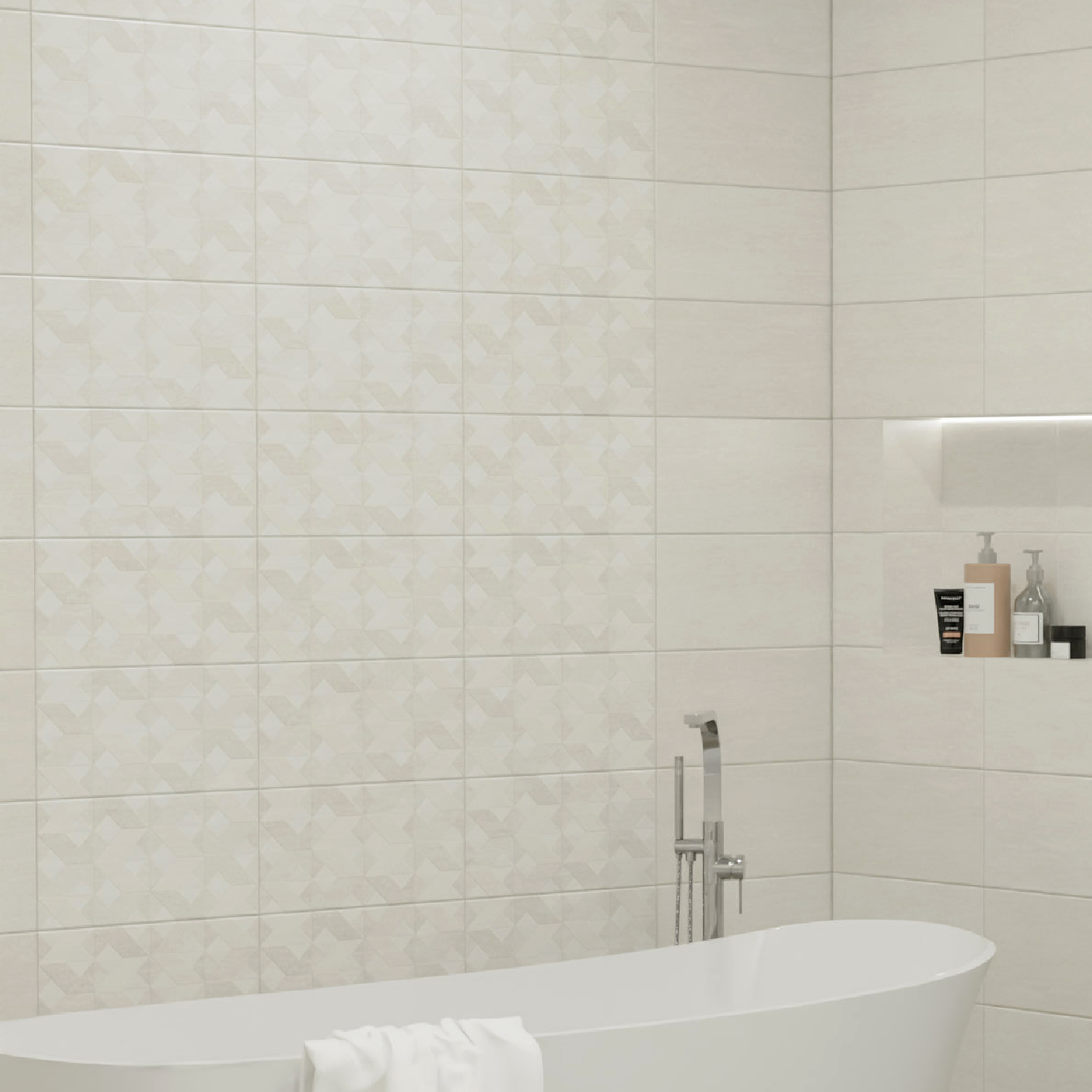 Изображение товара Плитка настенная KREAFORTA Mersey Travertine 20x40 см 1.2 м² матовый цвет серый