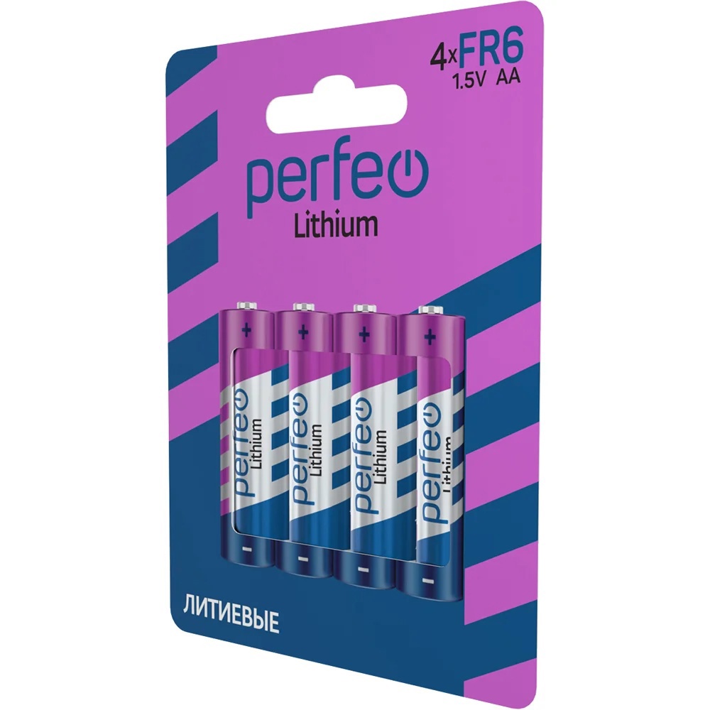 Изображение товара Батарейка Perfeo литиевая FR6 AA 4 шт. Изображение товара Батарейка Perfeo литиевая FR6 AA 4 шт.