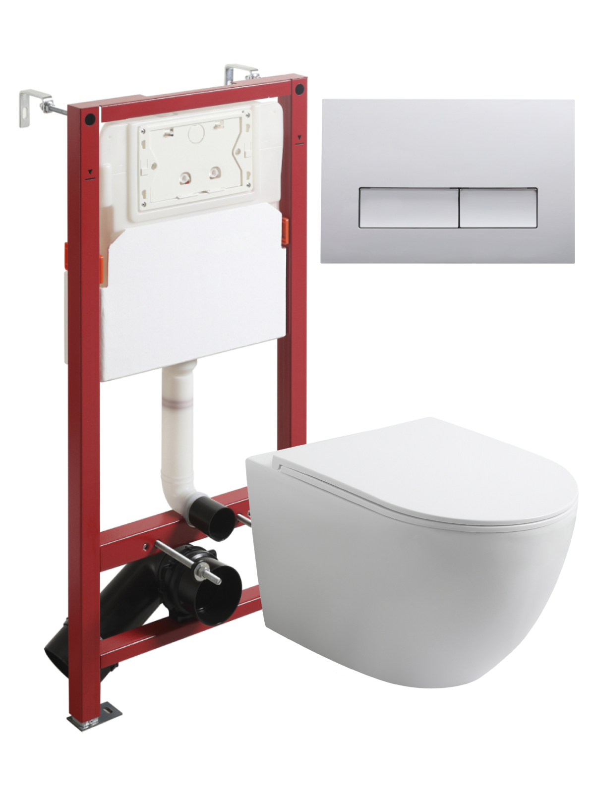 Изображение товара Комплект инсталляция с унитазом Topline TLTI07150+TLPB200 белый безободковый эффект Торнадо