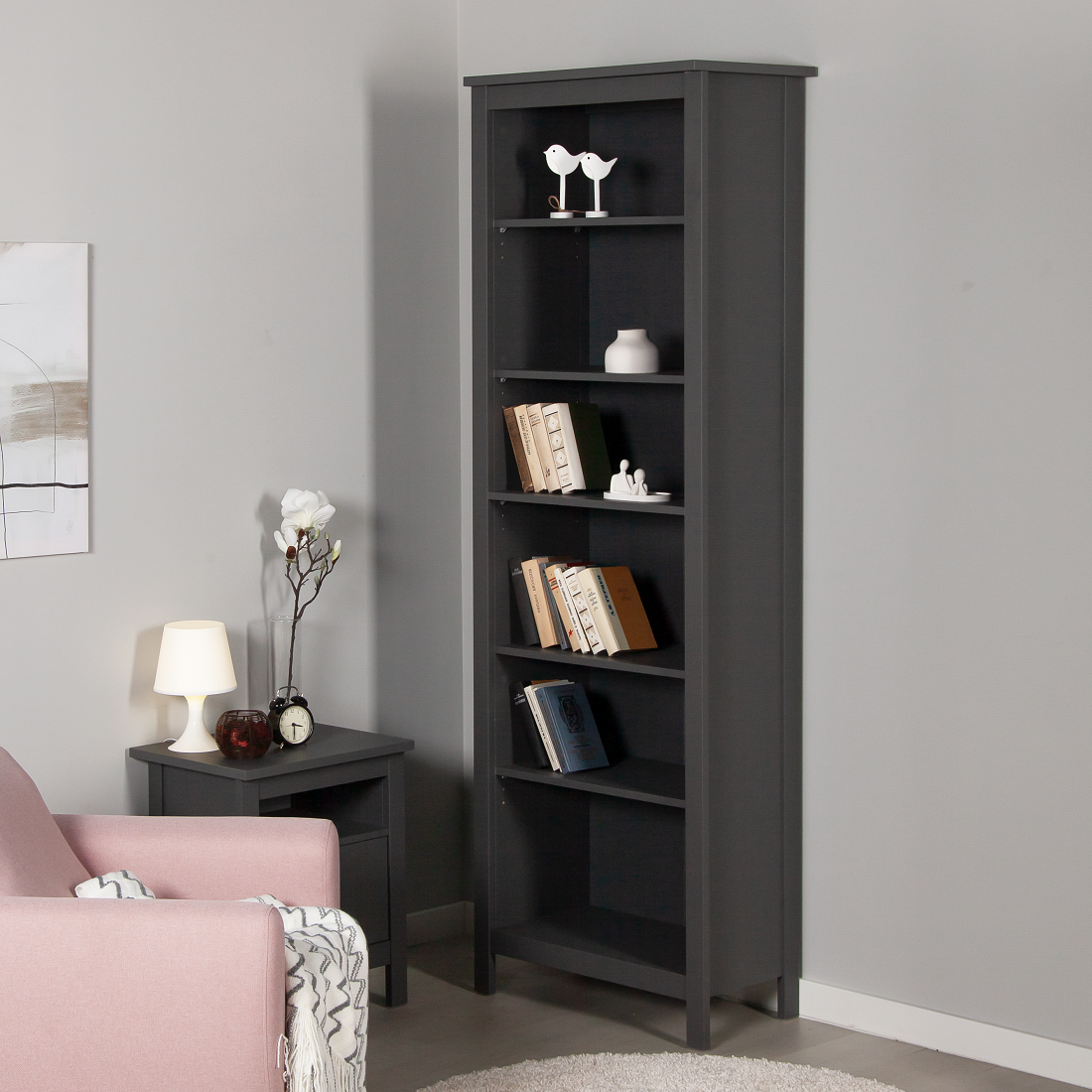 Изображение товара Стеллаж с полками Гуд Лакк Сага 70 215.5x41.4 см серый мебель для хранения