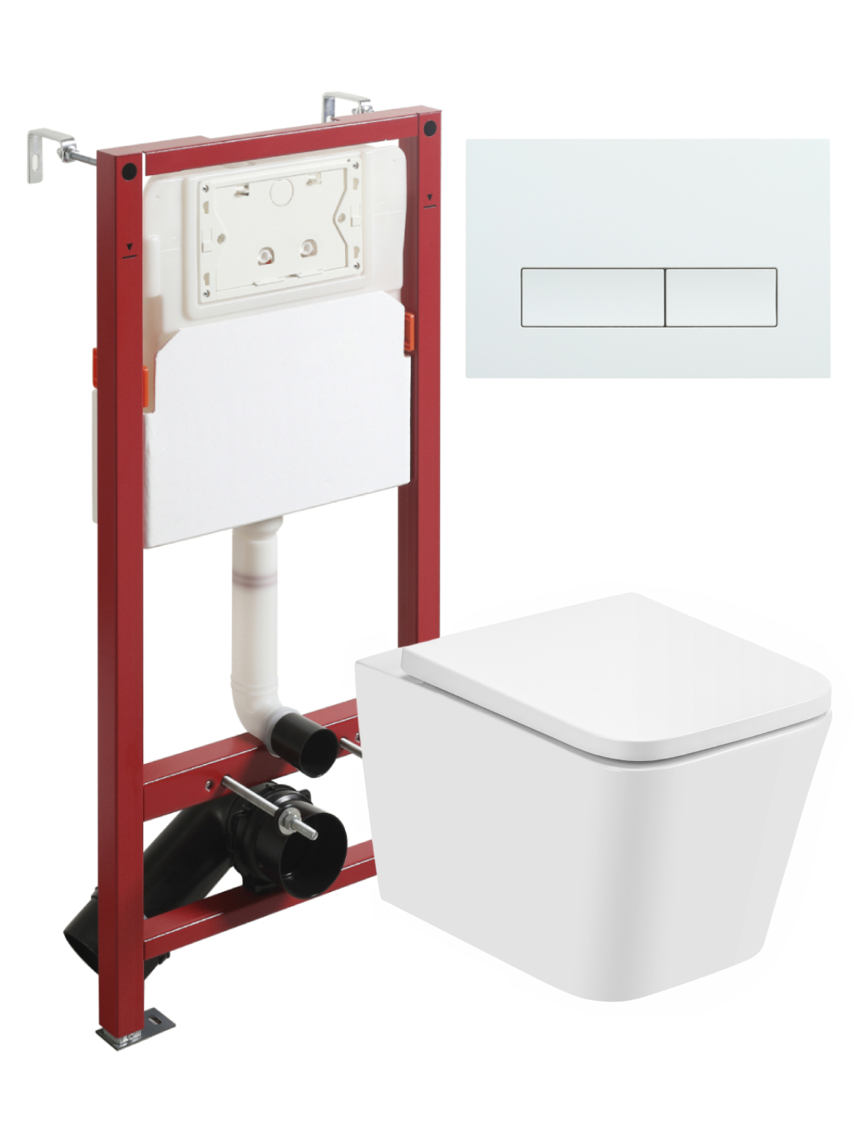 Изображение товара Комплект инсталляции и унитаза Topline TLTI08100+TLPB288, белый, Германия
