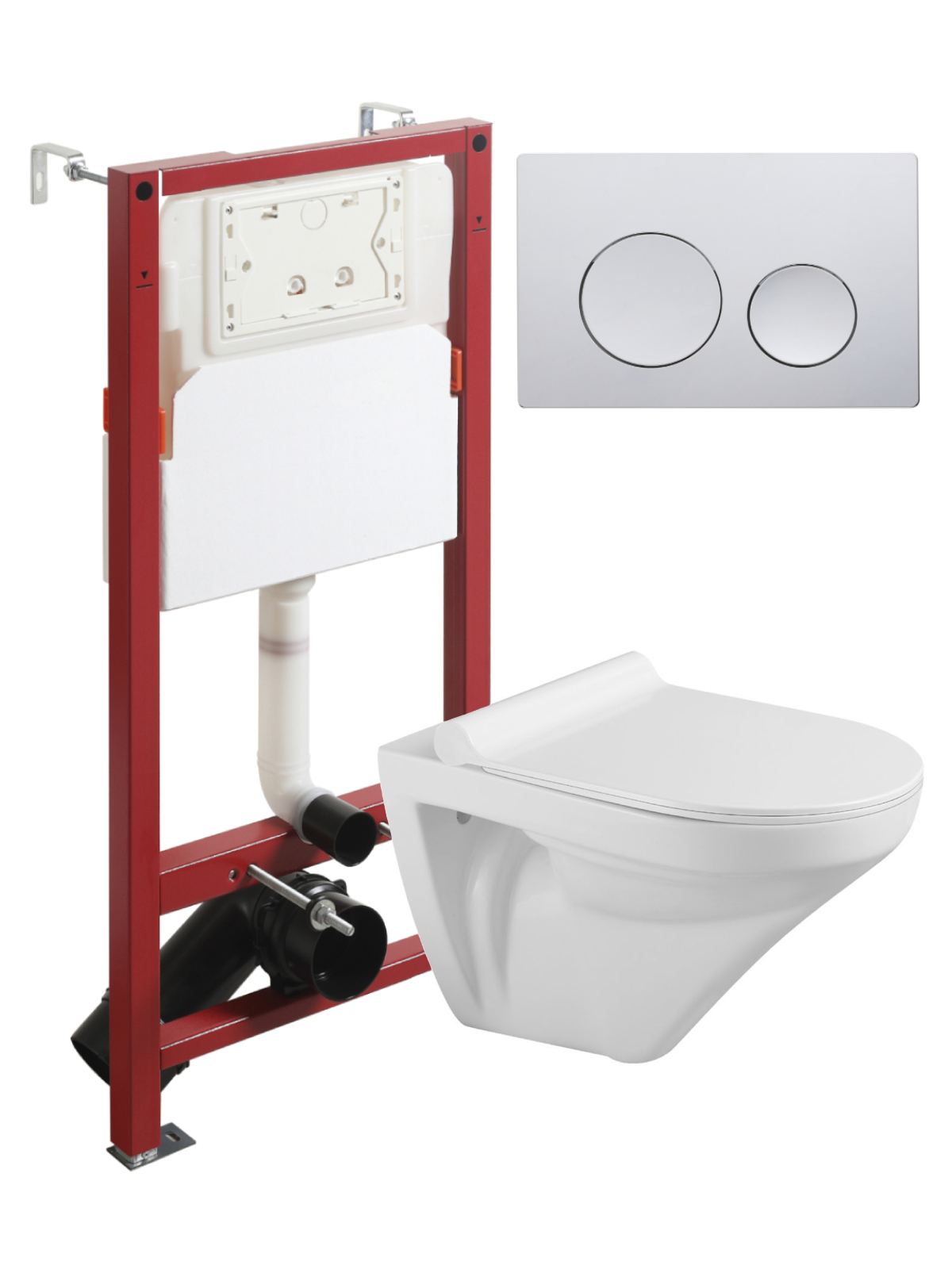 Изображение товара Комплект инсталляция с унитазом Topline TLTI06100+TLPB100 белый