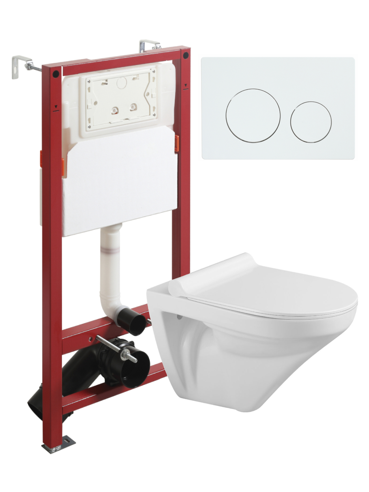 Изображение товара Комплект инсталляция с унитазом Topline TLTI06100+TLPB188 цвет белый