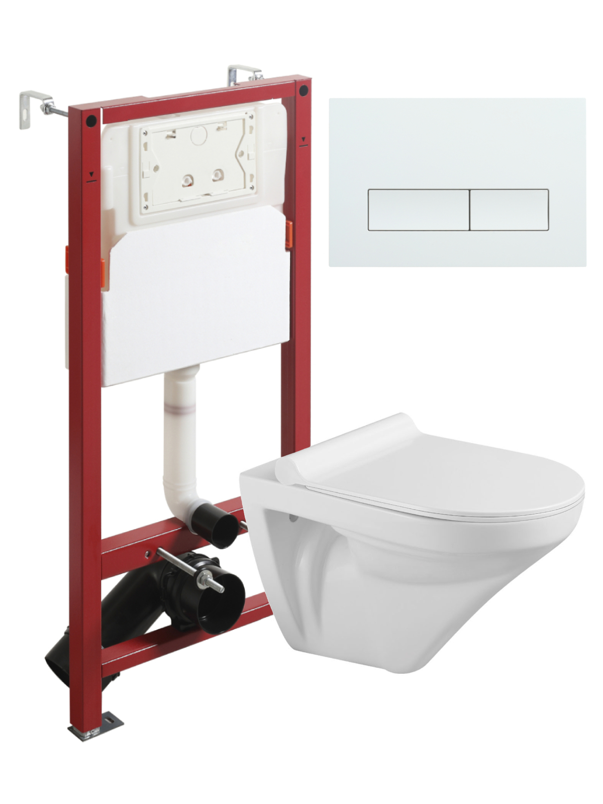 Изображение товара Комплект инсталляция с унитазом Topline TLTI06100+TLPB288 белый немецкий дизайн