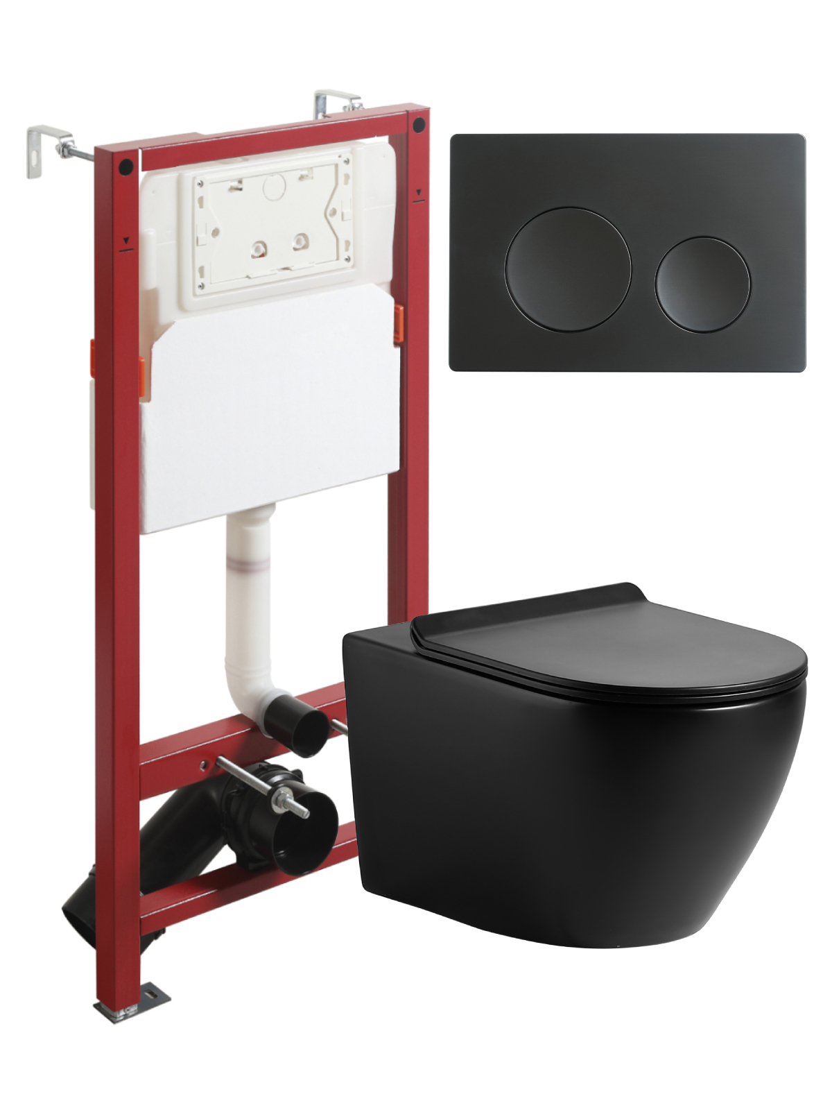 Изображение товара Комплект инсталляция с унитазом TOPLINE TLTI03144+TLPB144 черный стойкий к пятнам