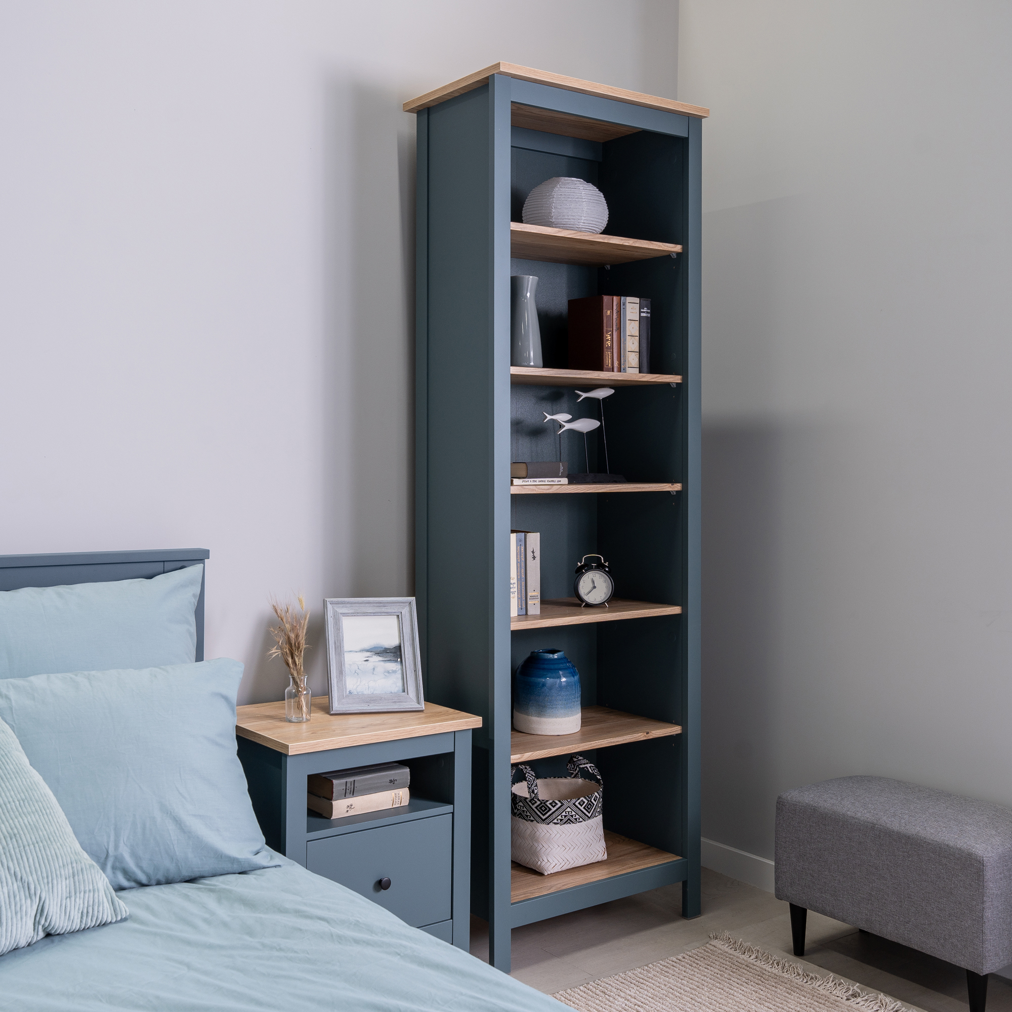 Изображение товара Стеллаж с полками Гуд Лакк Сага 70.4x215.5x41.4 см зеленый