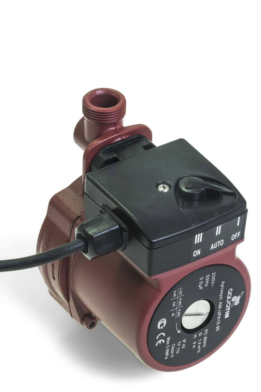 Изображение товара Насос циркуляционный Aquatim AM-UPA15-90 15/9 160 чугун с гайками AM-UPA15-90