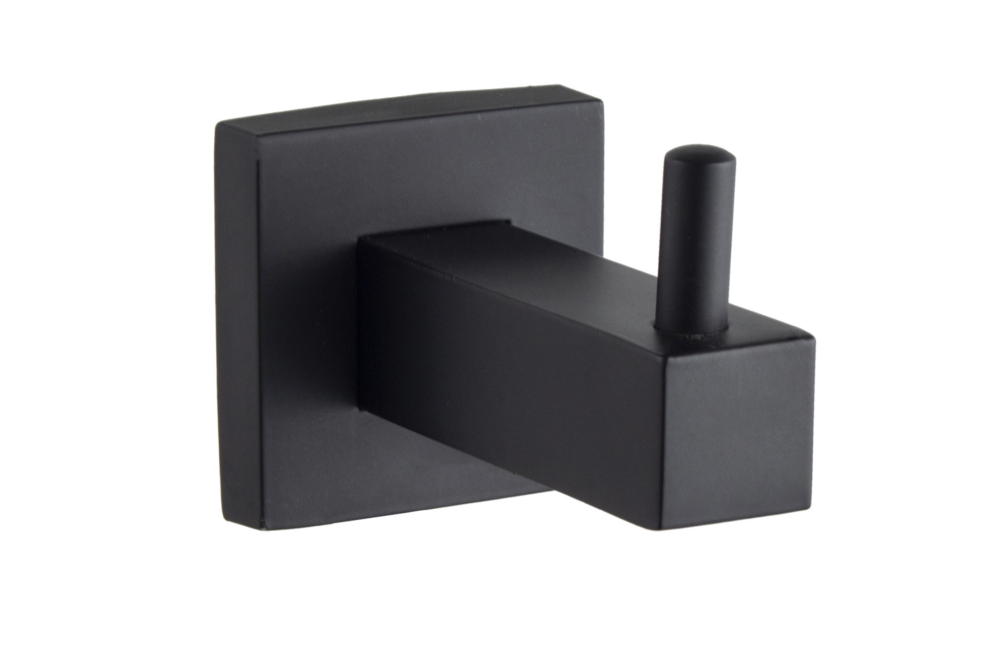 Изображение товара Стальной навесной одинарный крючок квадро черный для ванной комнаты