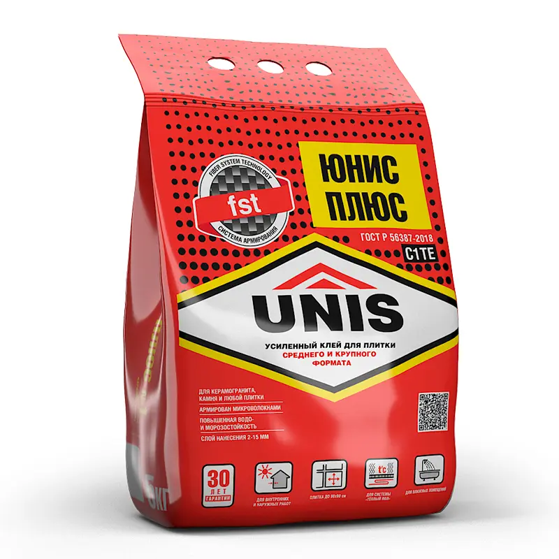 Клей для плитки C1TE Unis Плюс 5 кг