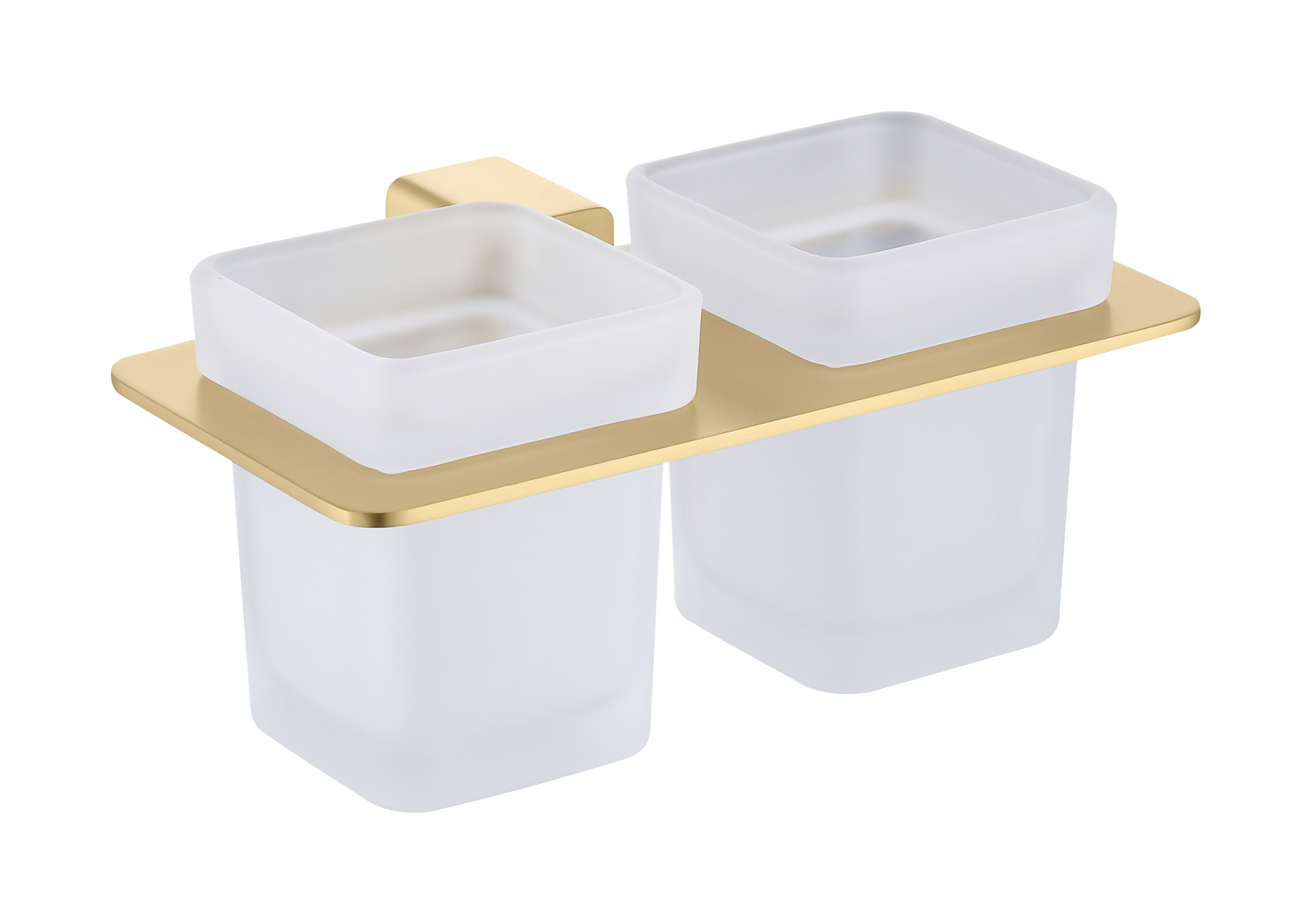 Изображение товара Держатель и два стакана Raglo R301 08 03 для зубных щеток сатин золотой недорого