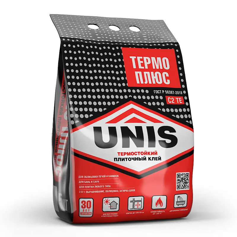 Клей для плитки C2TE Unis Термо Плюс термостойкий 5 кг