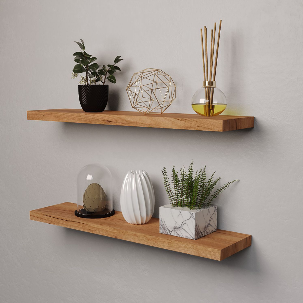 Изображение товара Настенная полка Easy Kitchen 50x10 см дуб крафт золотой (2 шт.)