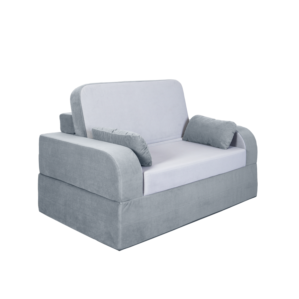 Изображение товара Раскладной диван Miko grey 160x100x100 см велюр серый для гостиной и детской
