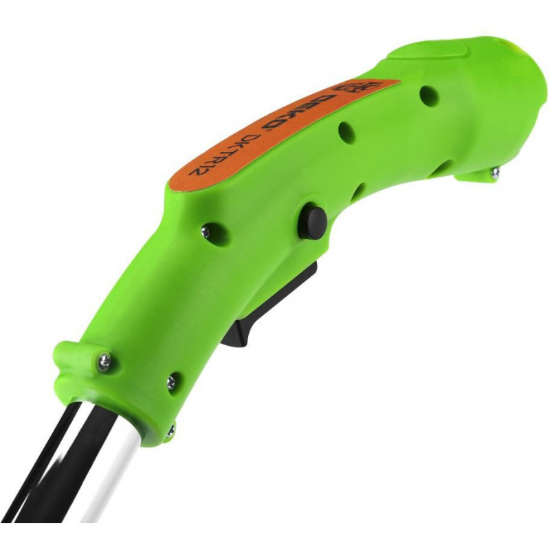 Изображение товара Электрический триммер Deko DKTR12 300 Вт аккумуляторный с ножевым режущим элементом