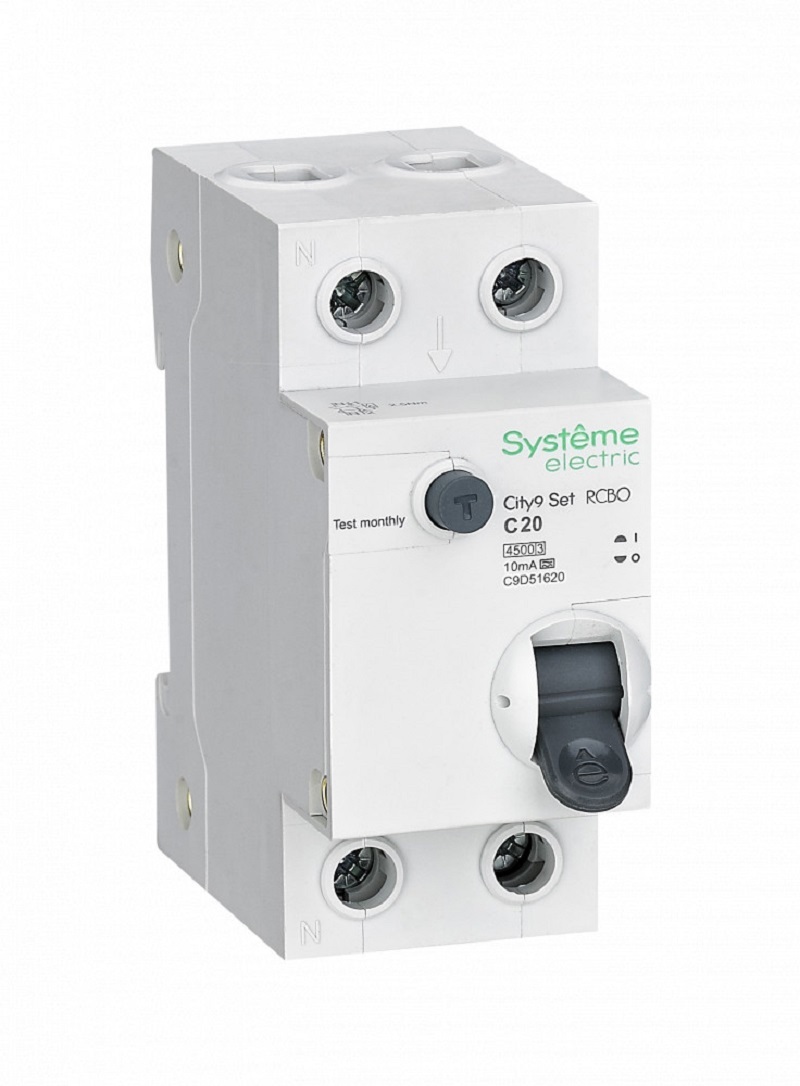 Изображение товара Дифференциальный автомат SYSTEME ELECTRIC City9 Set 2P C20 10 мА 4.5 кА обеспечит надежную защиту Изображение товара Дифференциальный автомат SYSTEME ELECTRIC City9 Set 2P C20 10 мА 4.5 кА обеспечит надежную защиту