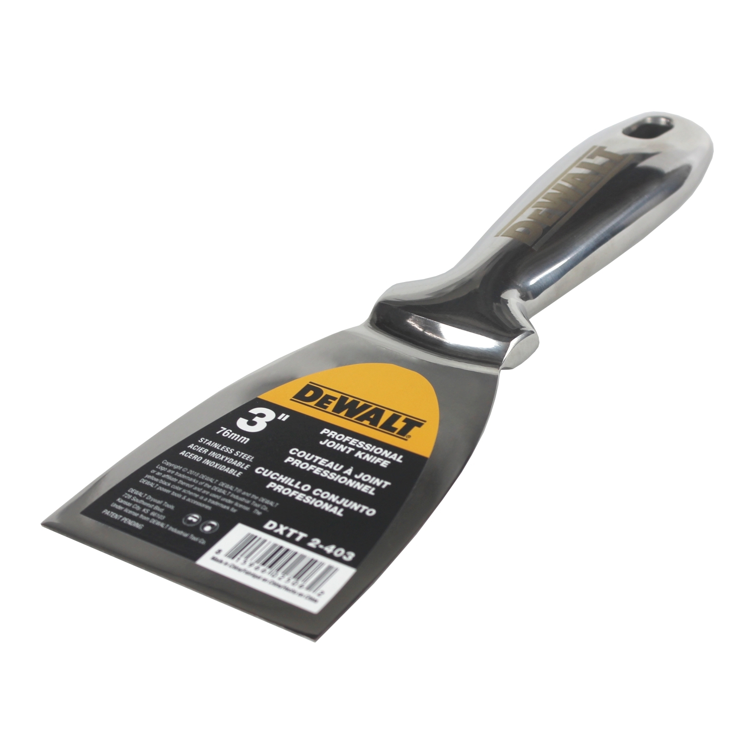 Изображение товара Шпатель малярный DeWalt металлический литой 7.6 см