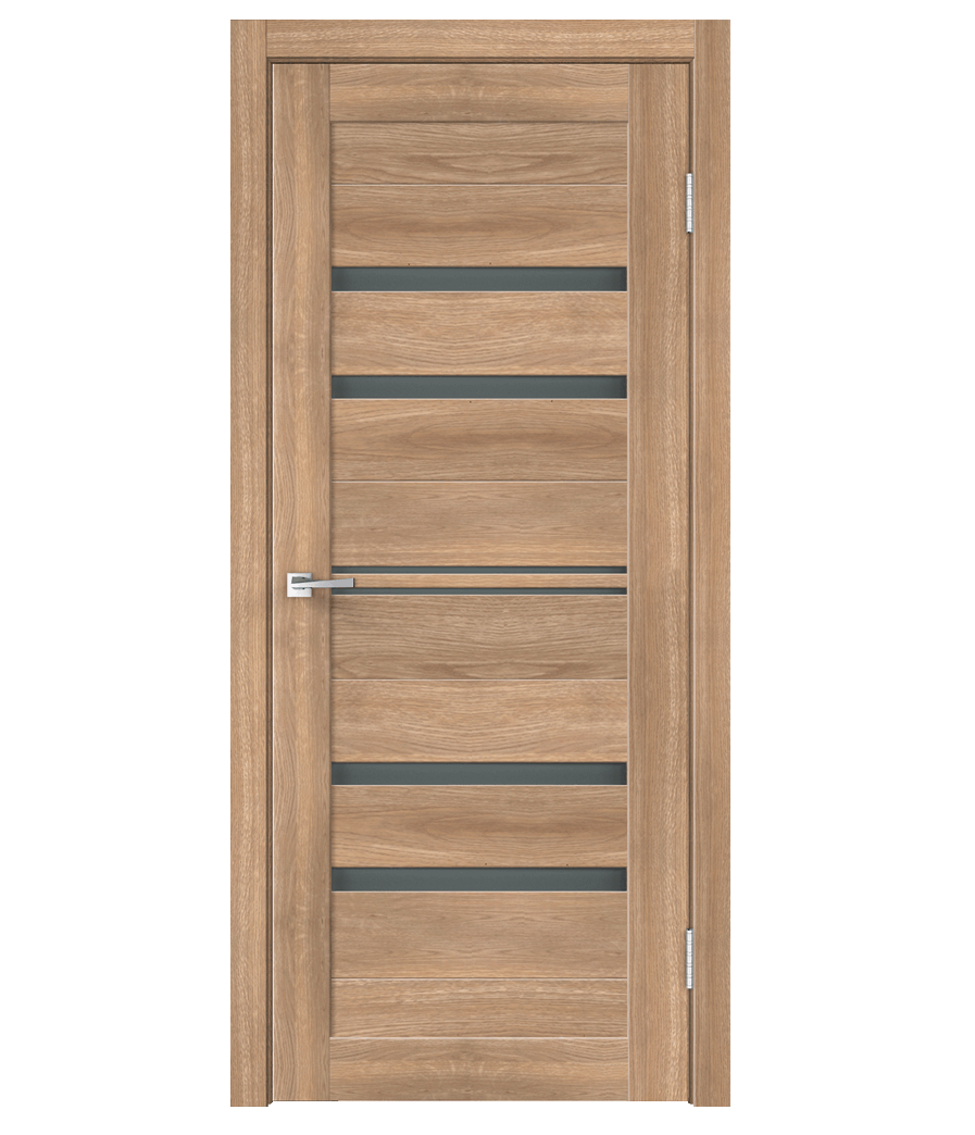 Изображение товара Дверь межкомнатная Velldoris Xline 6 Мателюкс Графит остеклённая 80x200см ПВХ цвет дуб дымчатый горизонт без замка и петель