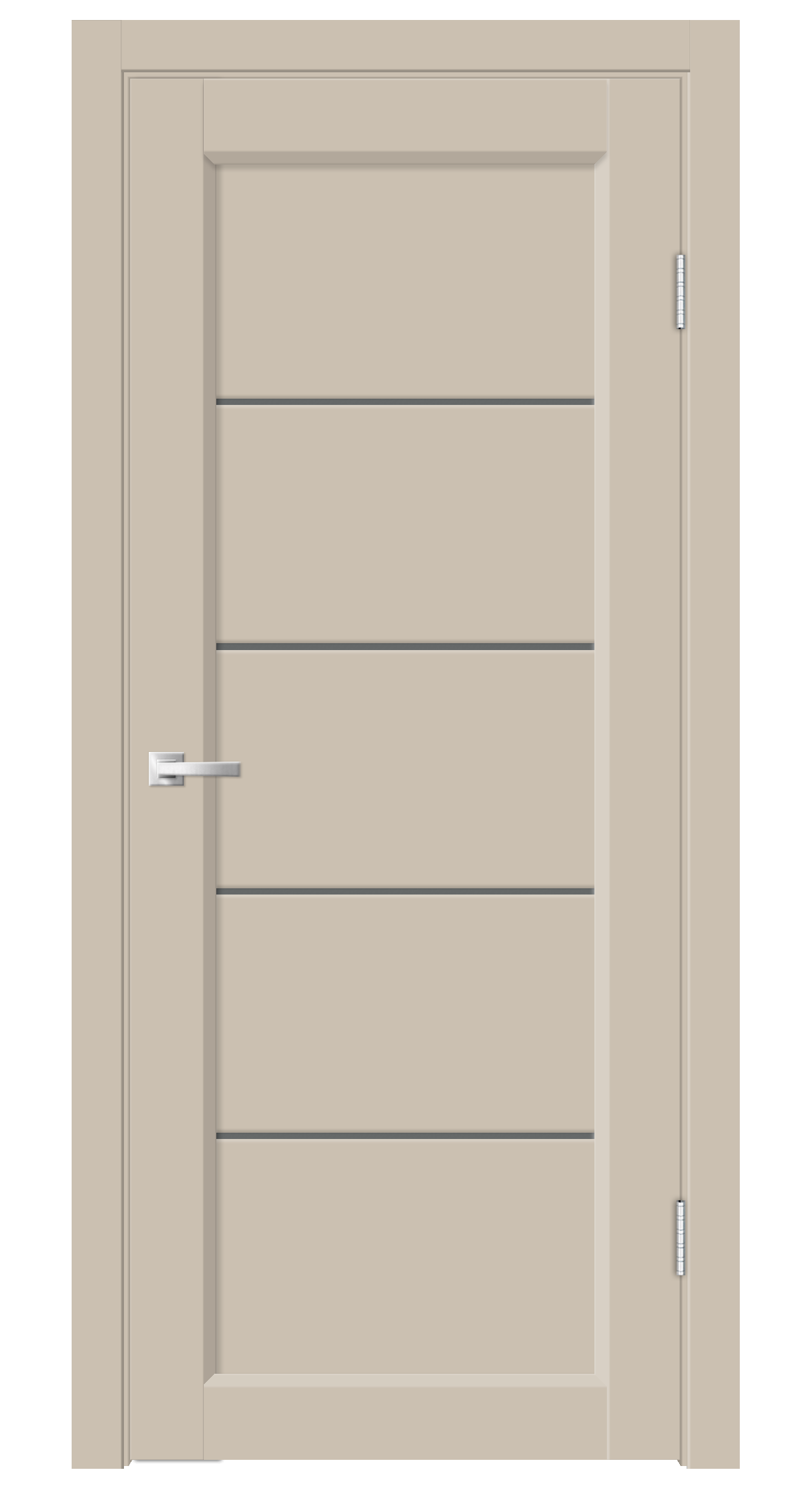 Изображение товара Комплект межкомнатной двери Velldoris Style 1 остеклённая 200x70см ПВХ цвет кварцит с коробом и наличниками