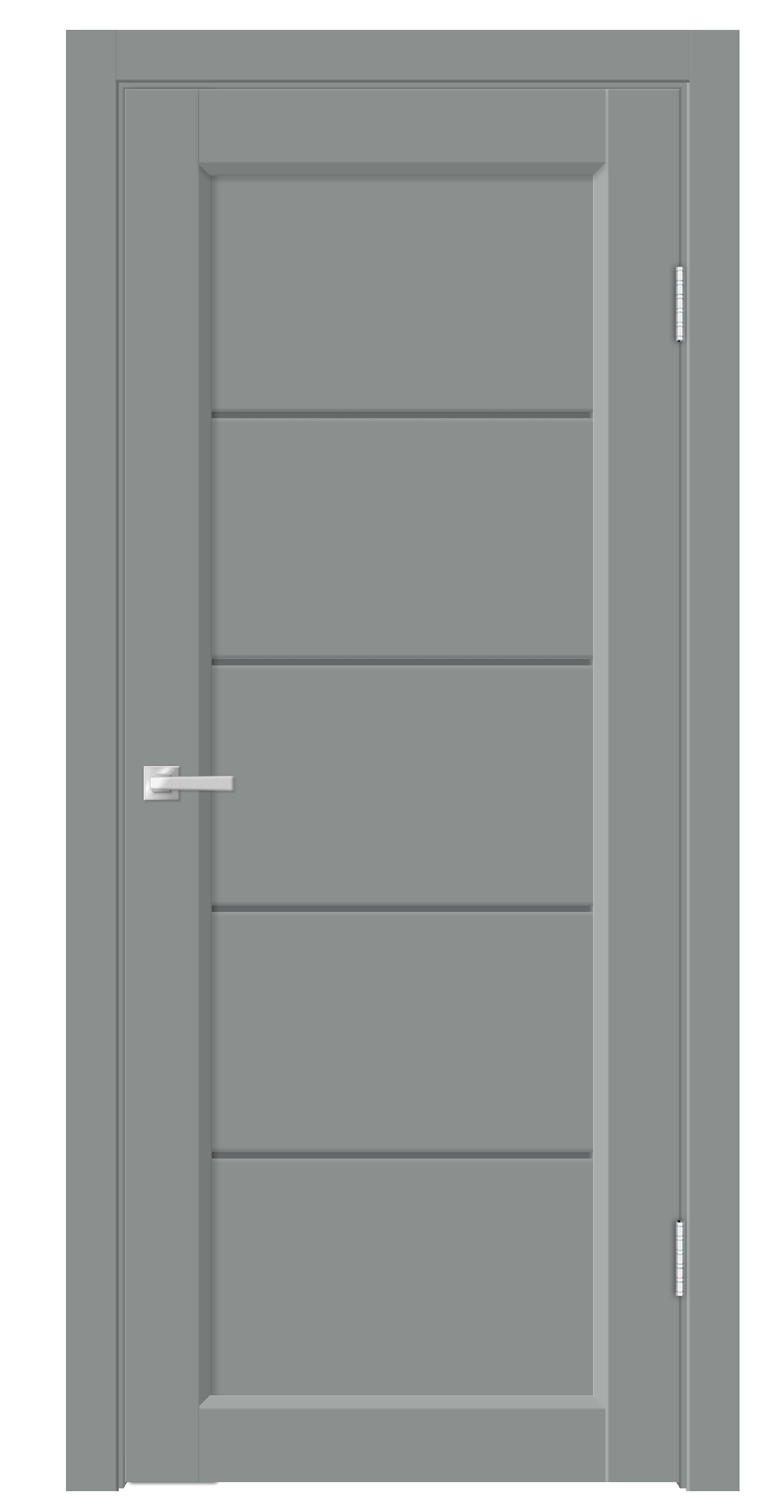 Изображение товара Комплект межкомнатной двери Velldoris Style 1 остеклённая 200x80см ПВХ цвет серый агат с коробом и наличниками