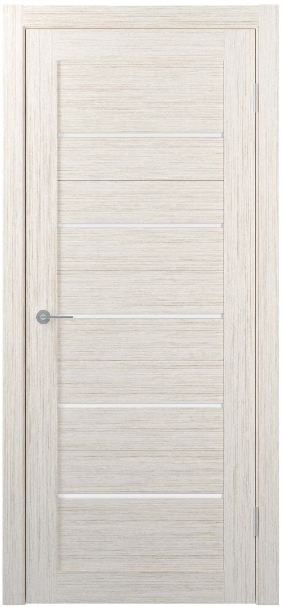 Изображение товара Дверь межкомнатная Unidoors Геометрия 22 ПО остеклённая 80х200см ПВХ цвет бьянко матовый без замка и петель