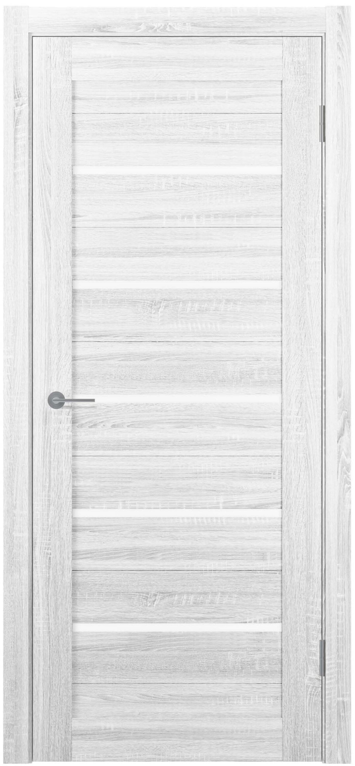 Изображение товара Дверь межкомнатная Unidoors Геометрия 22 ПО остеклённая 60х200см ПВХ цвет сонома белый матовый без замка и петель