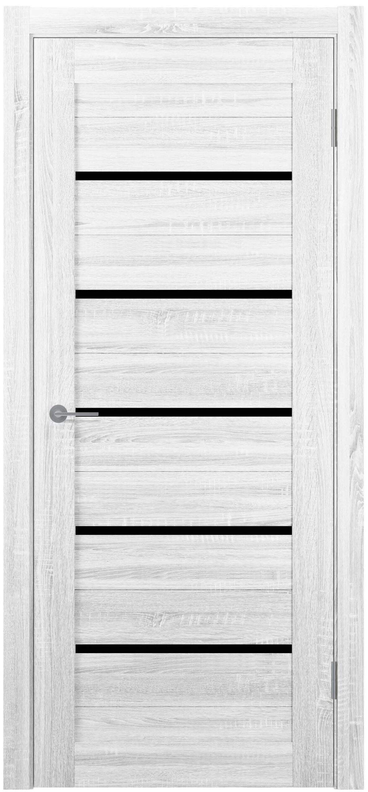 Изображение товара Дверь межкомнатная Unidoors Геометрия 22 ПО остеклённая 60х200см ПВХ цвет сонома белый без замка и петель