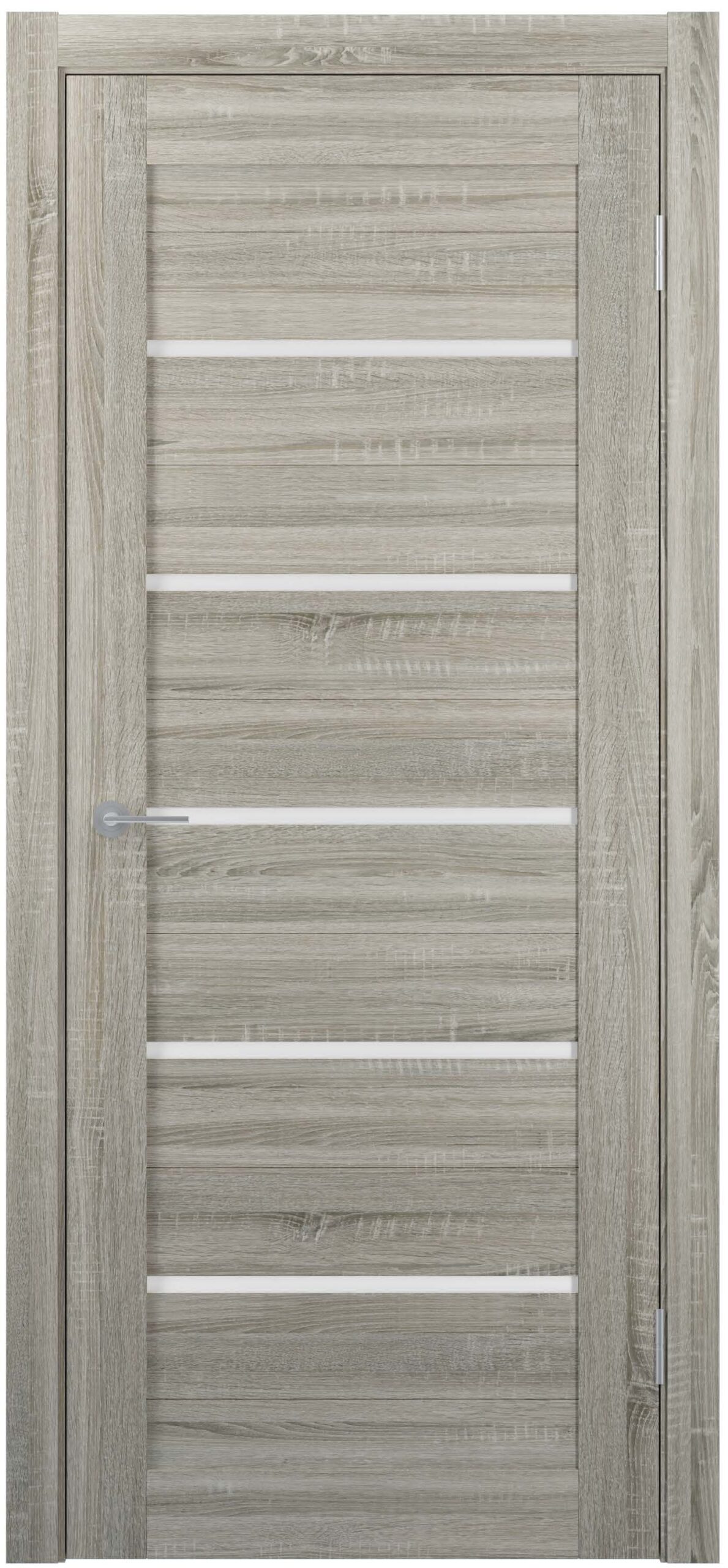 Изображение товара Дверь межкомнатная Unidoors Геометрия 22 ПО остеклённая 60х200см ПВХ цвет сонома грей матовый без замка и петель Изображение товара Дверь межкомнатная Unidoors Геометрия 22 ПО остеклённая 60х200см ПВХ цвет сонома грей матовый без замка и петель