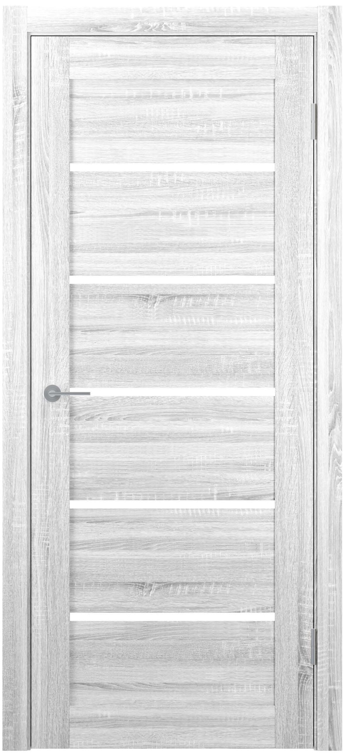 Изображение товара Дверь межкомнатная Unidoors Геометрия 22 ПО остеклённая 70х200см ПВХ цвет сонома светлый лайт матовый без замка и петель