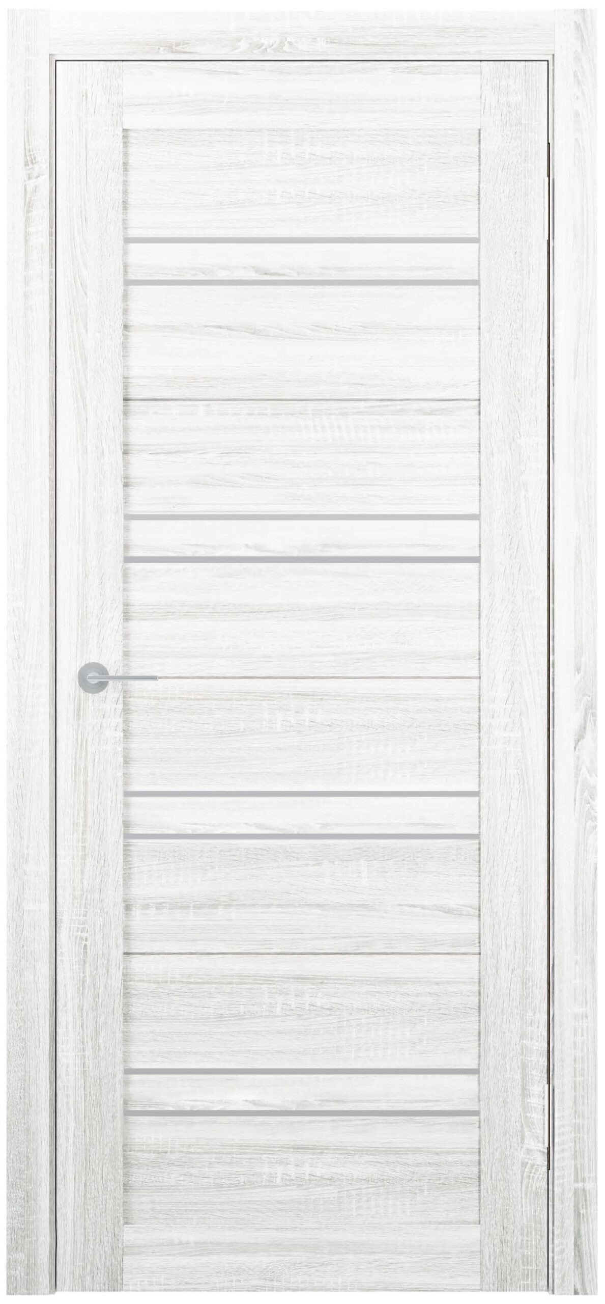 Изображение товара Дверь межкомнатная Unidoors Геометрия 28 ПО остеклённая 60х200см ПВХ цвет сонома белый матовый без замка и петель