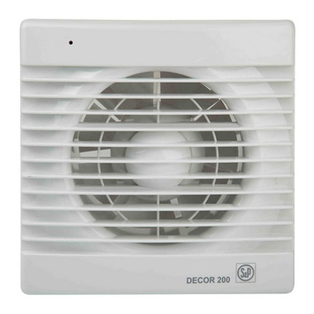 Изображение товара Вентилятор вытяжной S&P Decor 200C D120 мм 45 дБ 185 м³/ч обратный клапан цвет белый