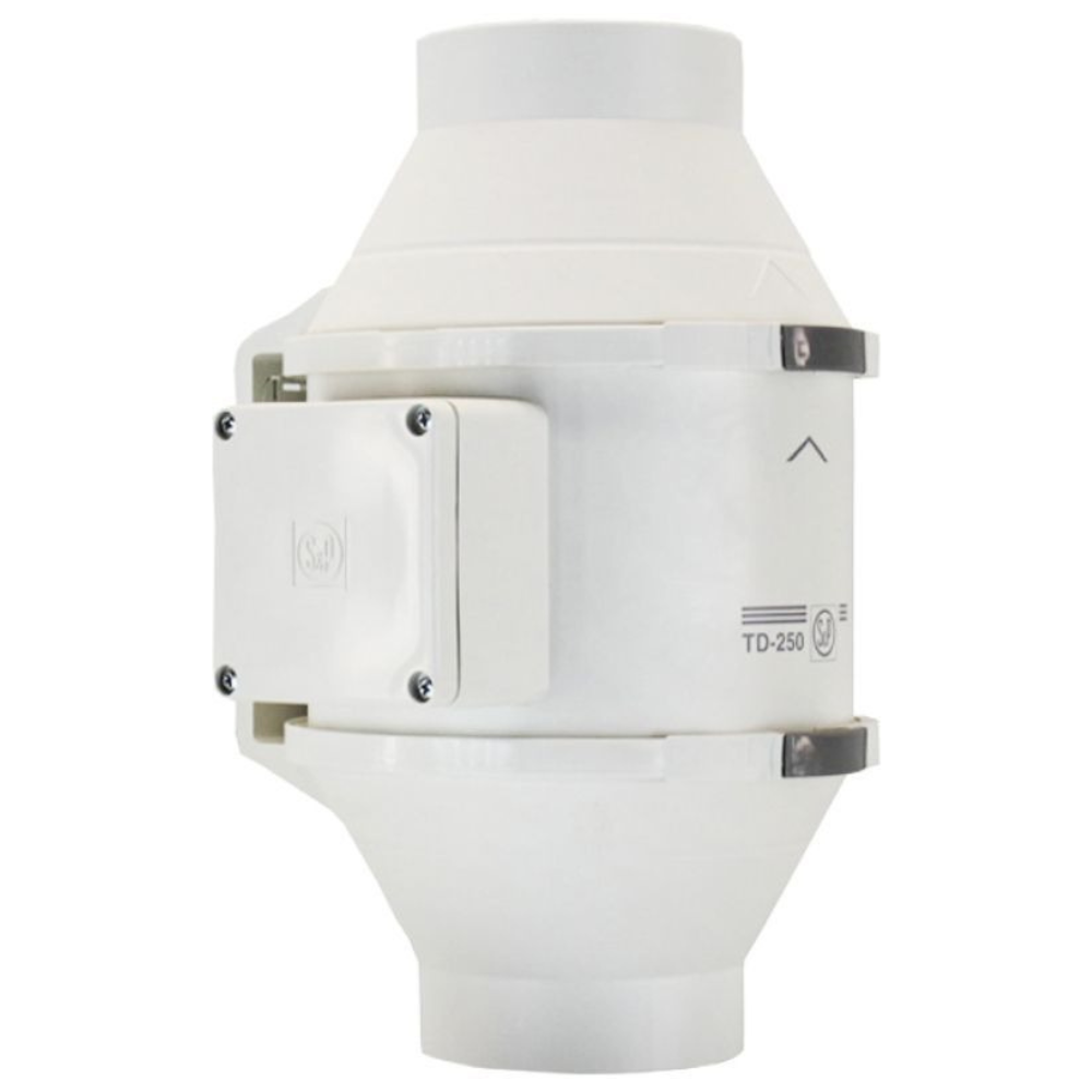 Изображение товара Вентилятор вытяжной S&P TD Mixvent TD500/160 T 550 м³/ч, IPx4, 35 дБ, Испания Изображение товара Вентилятор вытяжной S&P TD Mixvent TD500/160 T 550 м³/ч, IPx4, 35 дБ, Испания