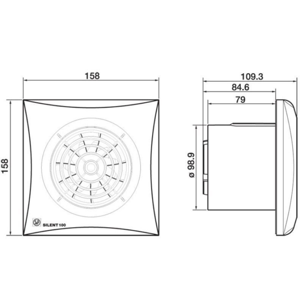 Изображение товара Vytяжной вентилятор S&P Silent-100 CRZ 85 м3 ч 26 дБ белый 100 мм Изображение товара Vytяжной вентилятор S&P Silent-100 CRZ 85 м3 ч 26 дБ белый 100 мм