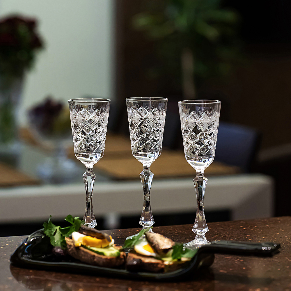 Изображение товара Набор шести бокалов Неман 50 мл из белорусского хрусталя для водки и ликеров