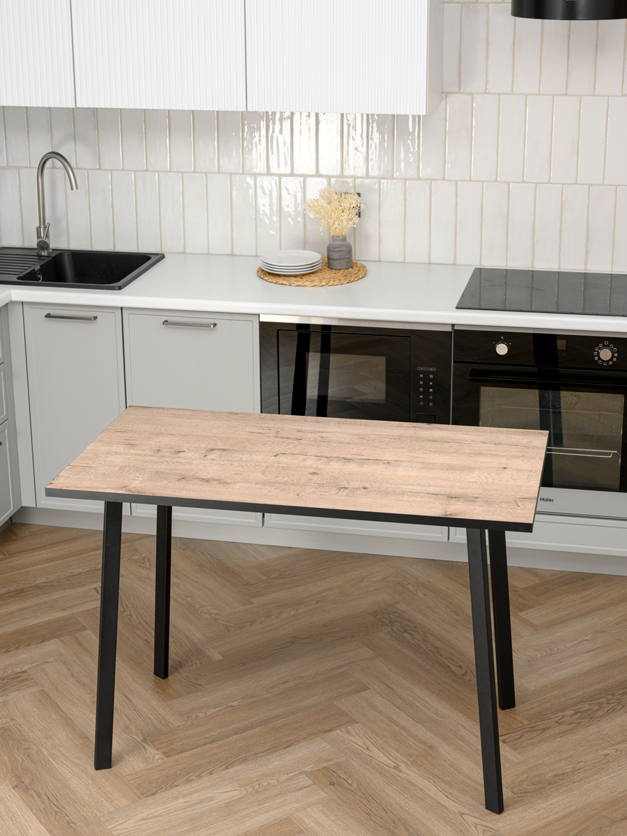 Изображение товара Кухонный стол LAKSI Модерн 1104x756x594 мм коричневый/черный