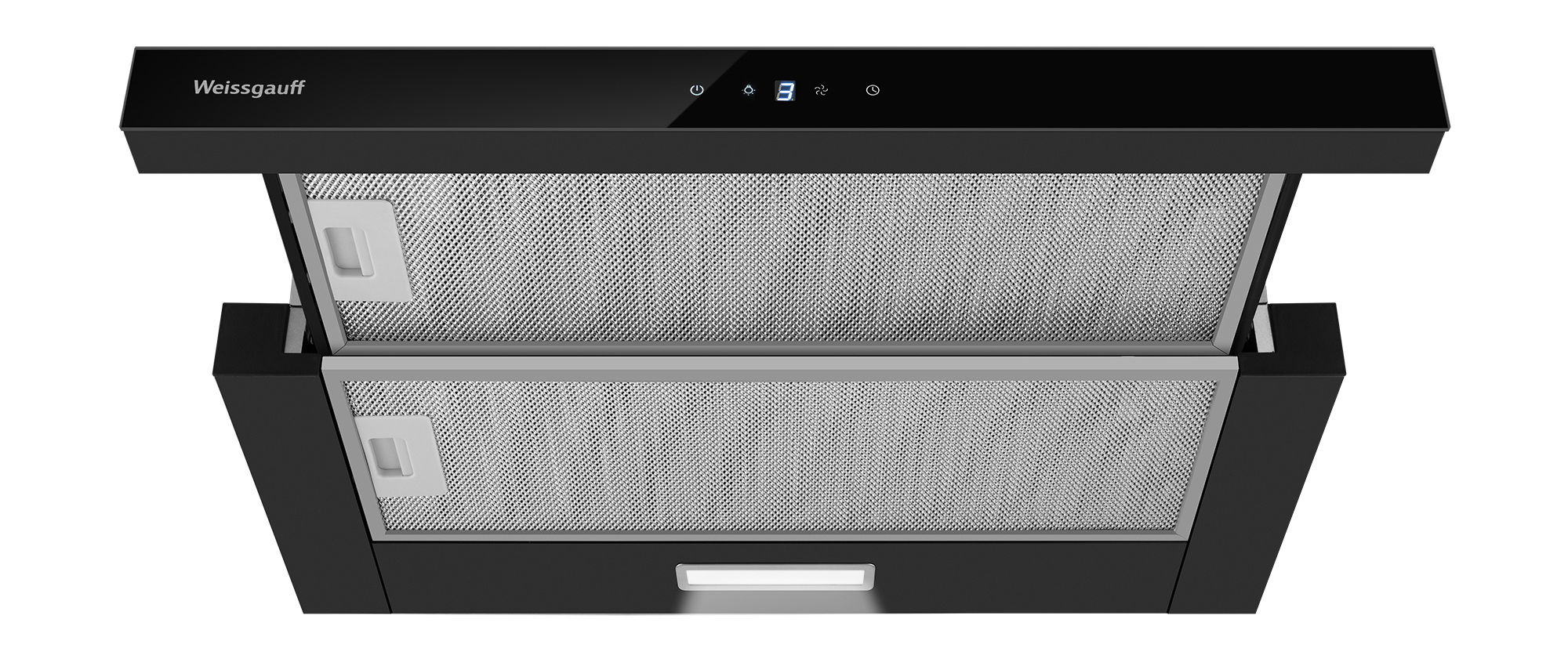 Изображение товара Встроенная кухонная вытяжка Weissgauff TEL 600 TC BL 60 см черный с сенсорным управлением