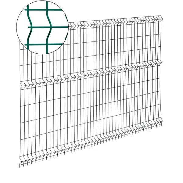 3D панель для забора Grand Line Light h.1.73 x L.2.5 RAL 6005 зелёный