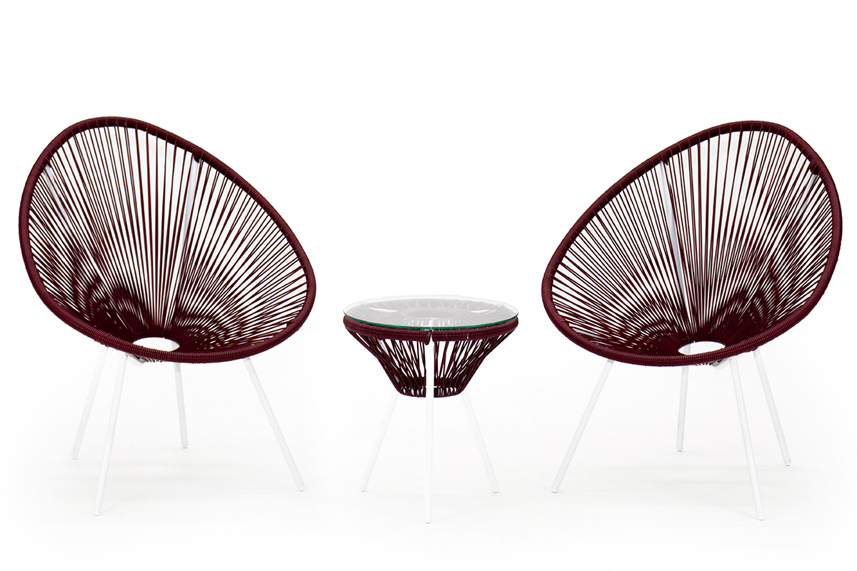 Изображение товара Набор садовой мебели для отдыха Kornera Акапулько 3 предмета искусственный ротанг фиолетовый