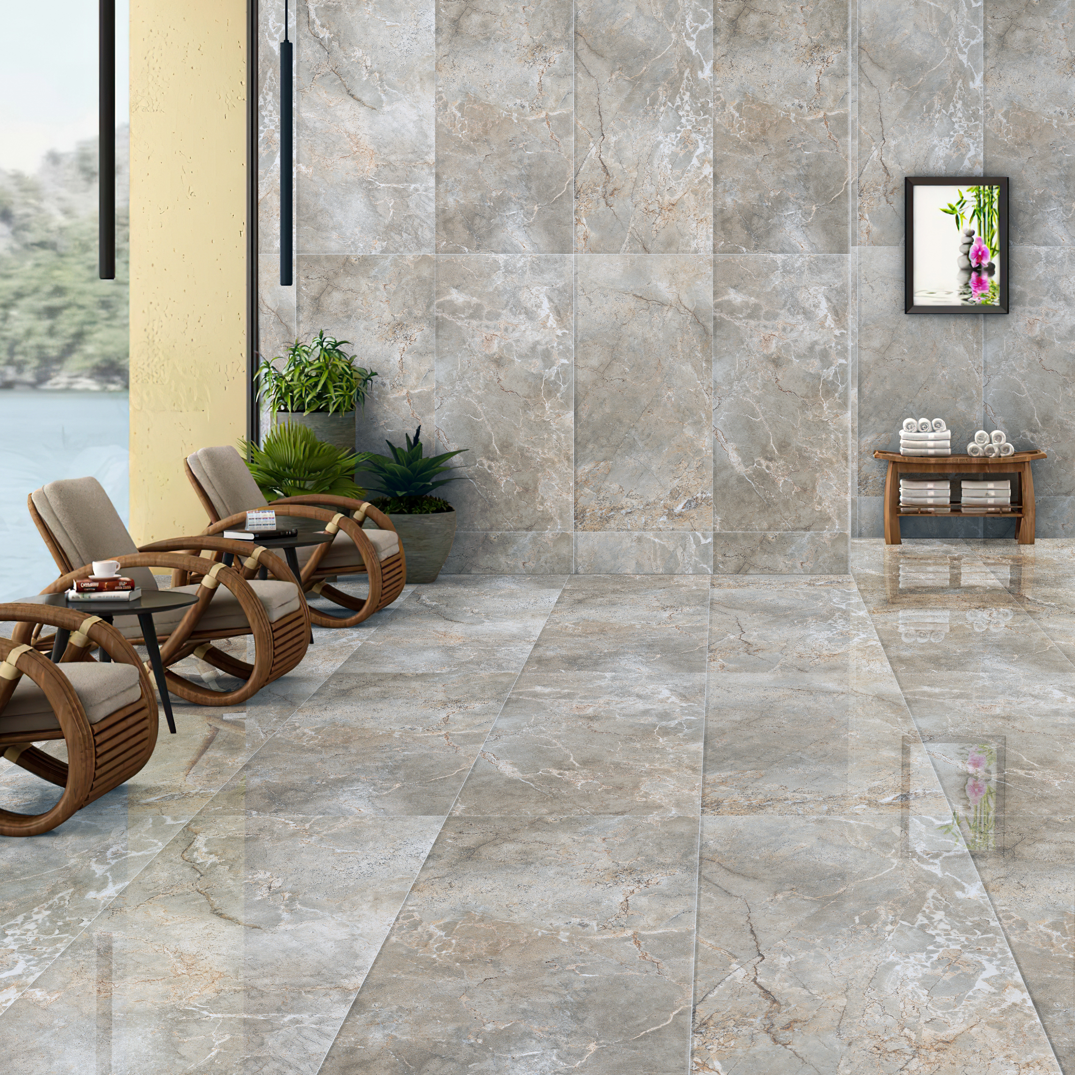 Изображение товара Керамогранит Leopard Marb silve 60x120 см глянцевый, имитация мрамора, Италия