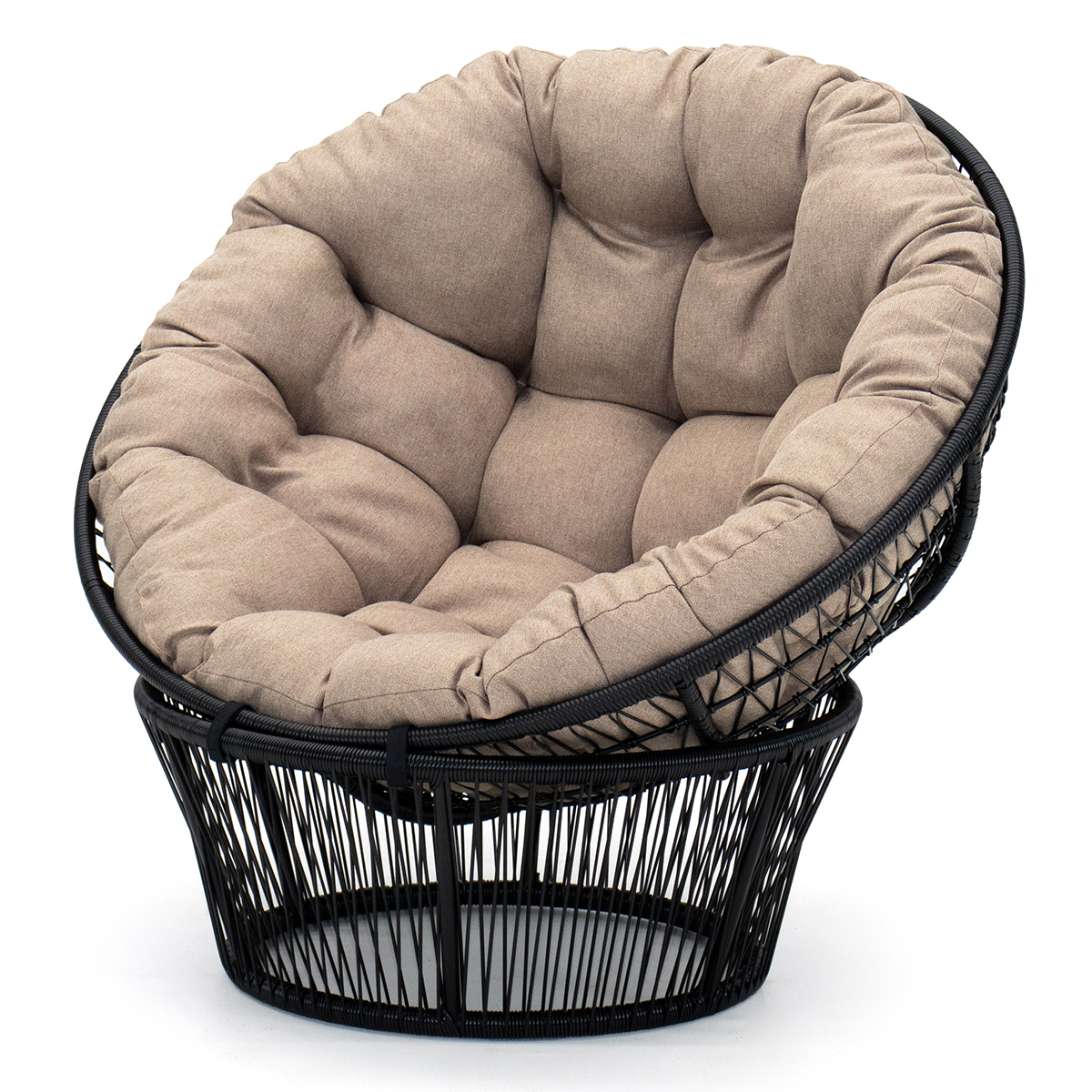 Изображение товара Кресло садовое ПАПАСАН KORNERA из искусственного ротанга черного цвета