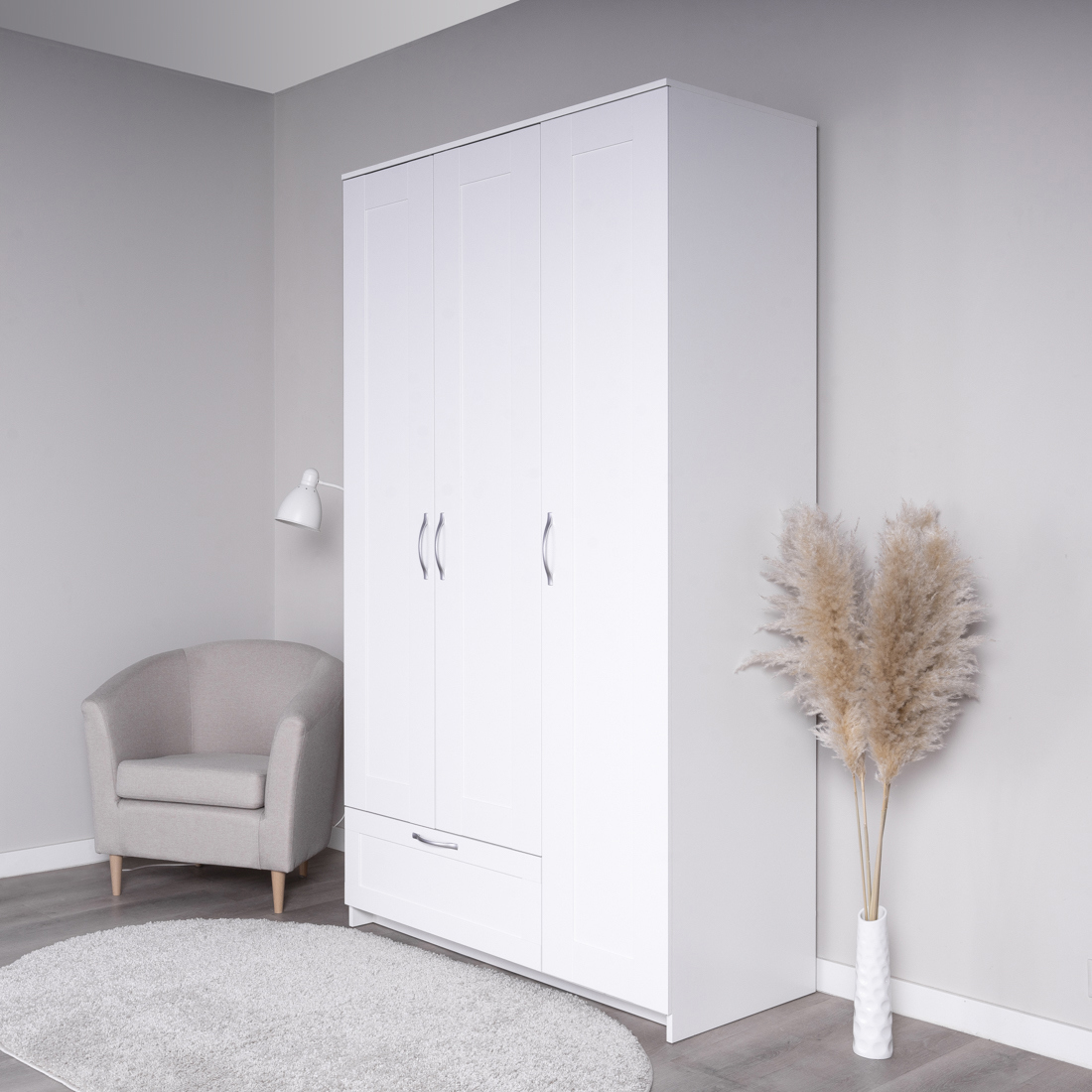Изображение товара Шкаф для одежды Гуд Лакк Сириус 117.1x219.6x58.5 см ДСП цвет белый