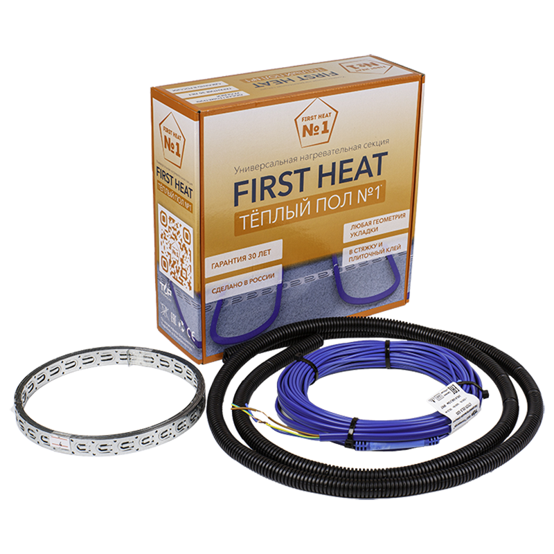Изображение товара Нагревательный кабель для теплого пола First heat 9 м² 1440 Вт с безопасностью и универсальной укла