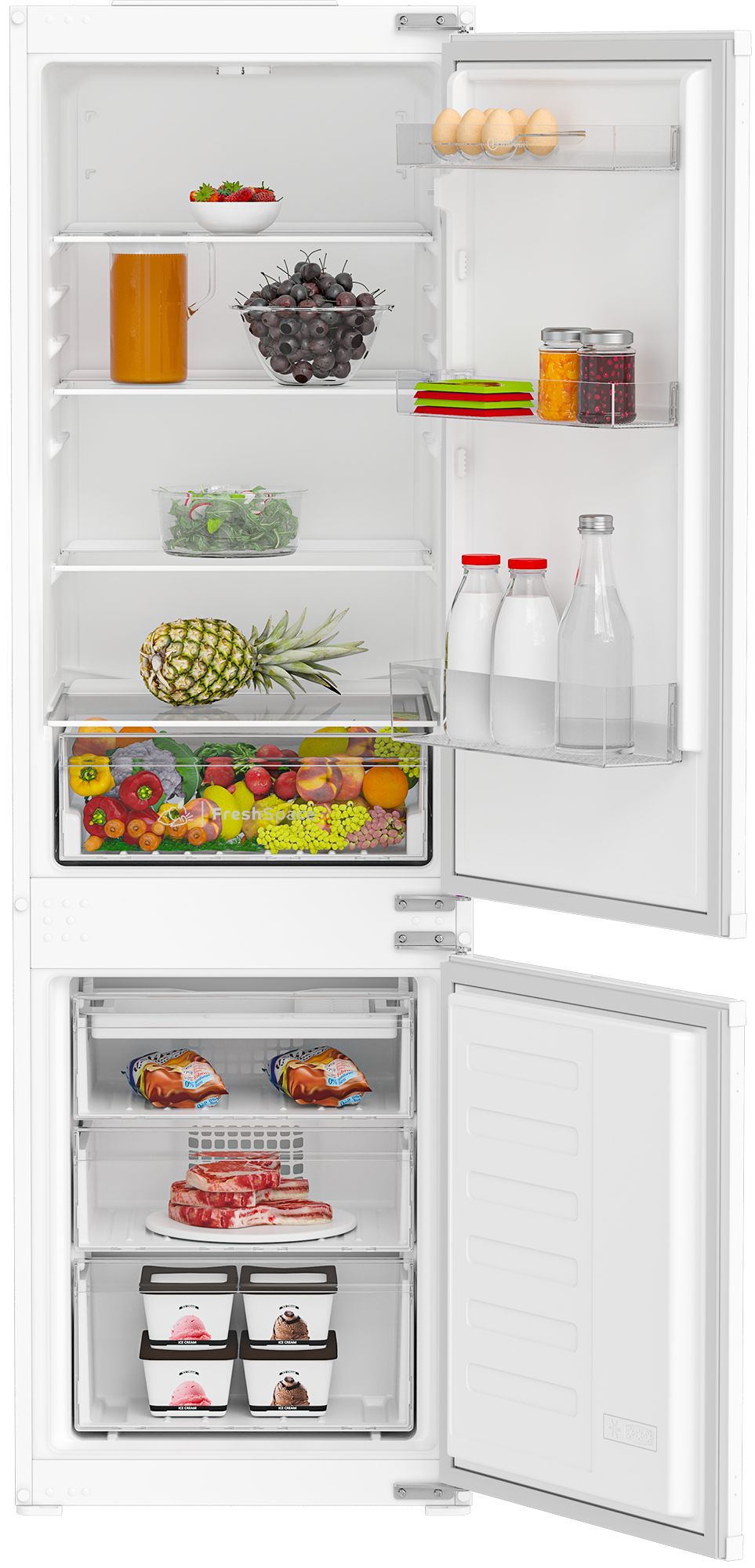 Изображение товара Двухкамерный встраиваемый холодильник Indesit IBH 18 черный 177.5x54.5 см прохладительный