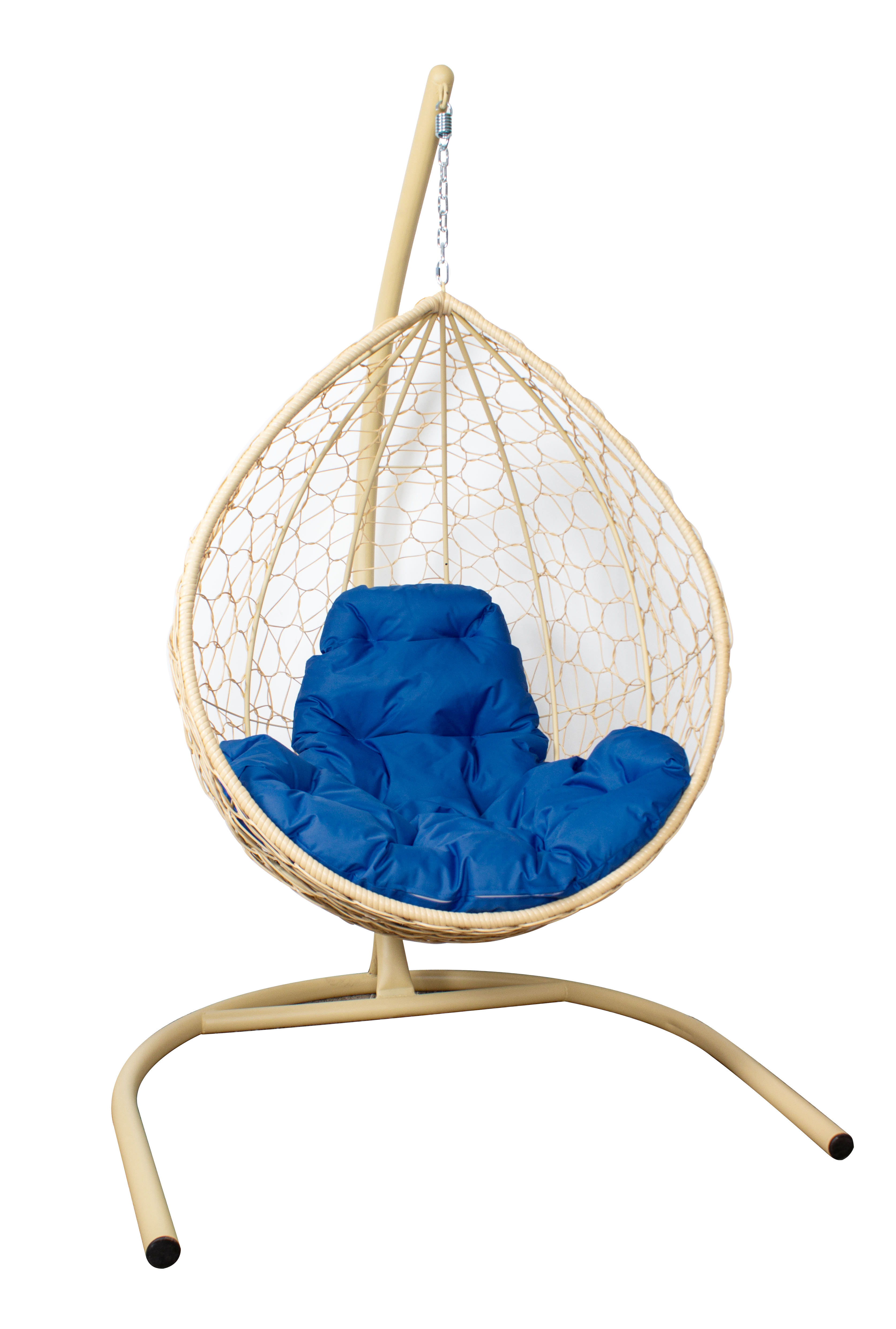 Изображение товара Кресло подвесное M-group 11020510 из искусственного ротанга до 120 кг бежевый с синим Изображение товара Кресло подвесное M-group 11020510 из искусственного ротанга до 120 кг бежевый с синим