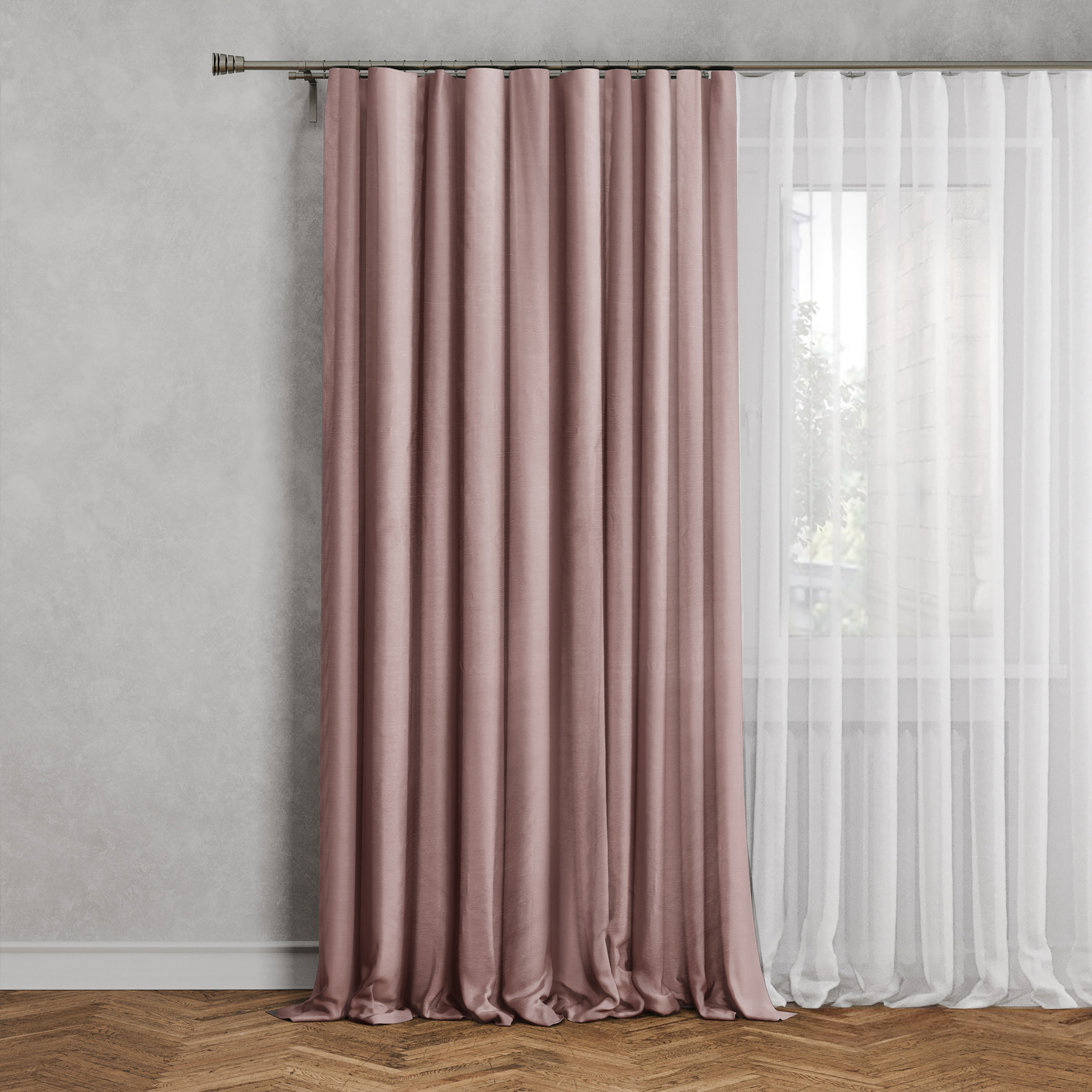 Изображение товара ЛЦ Штора на ленте Tegal 140x260 см цвет розовый Santal 4