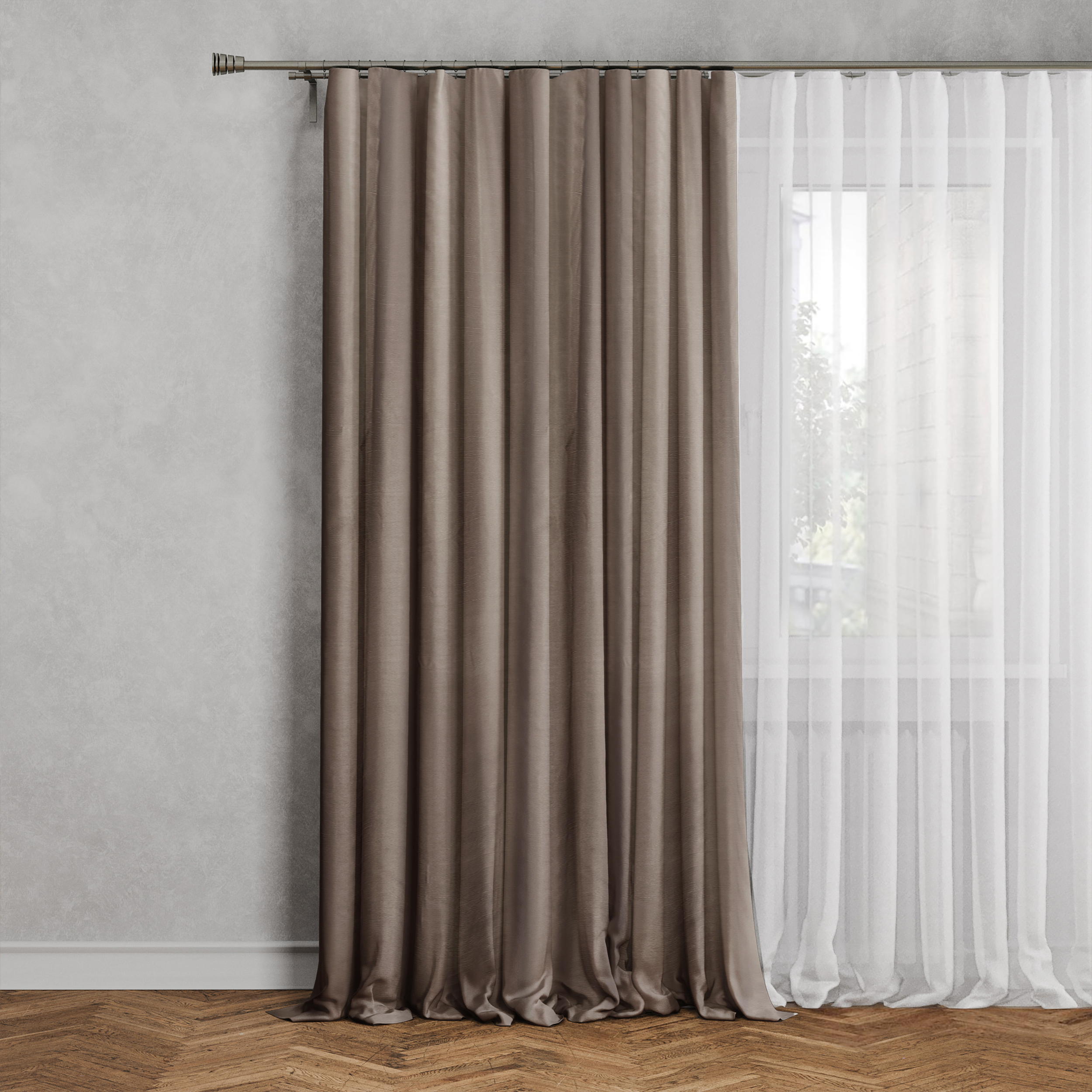Изображение товара ЛЦ Штора на ленте Tegal 140x260 см цвет серо-коричневый Fos 3
