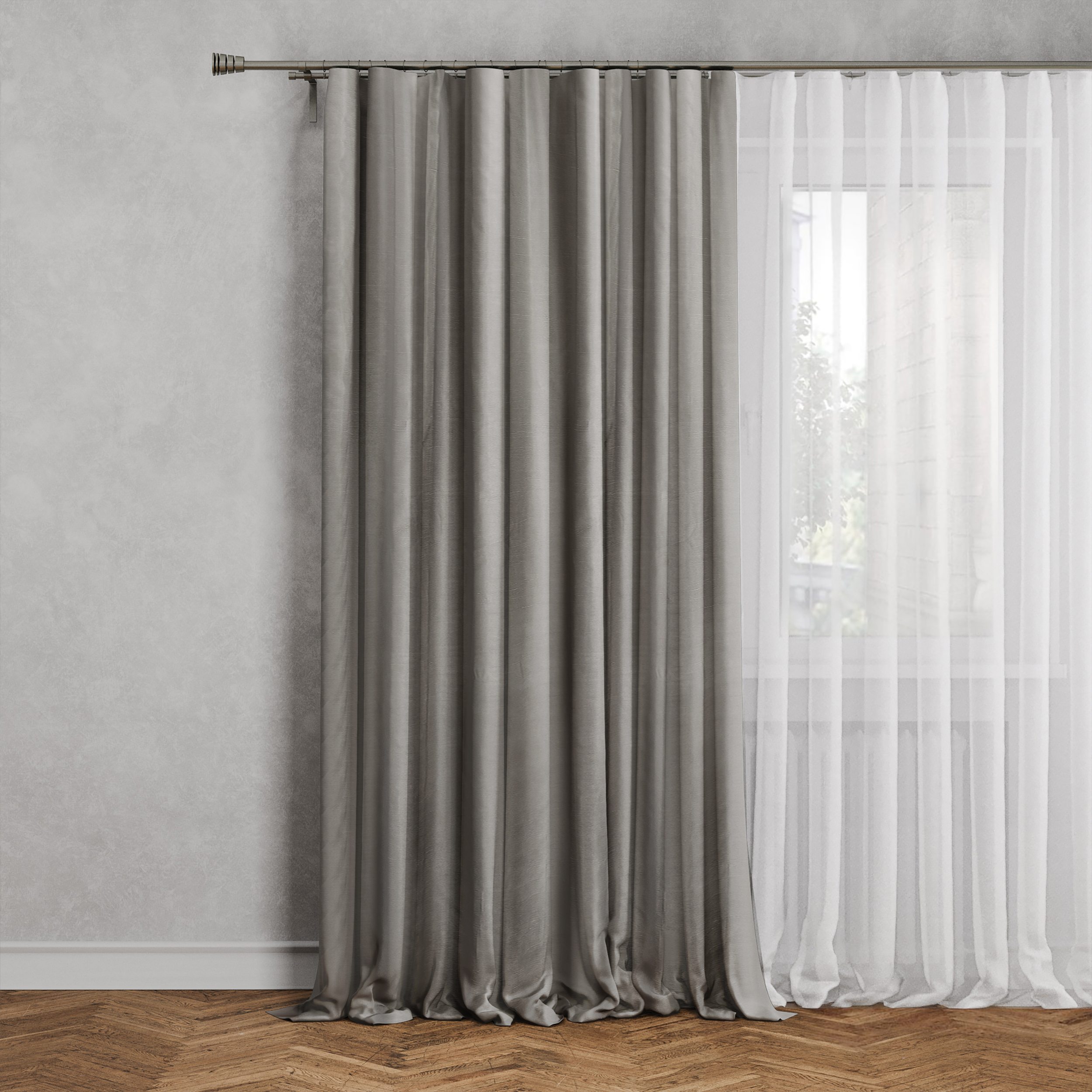 Изображение товара Штора на ленте Tegal 140x260 см серый Gran 3 для современного интерьера