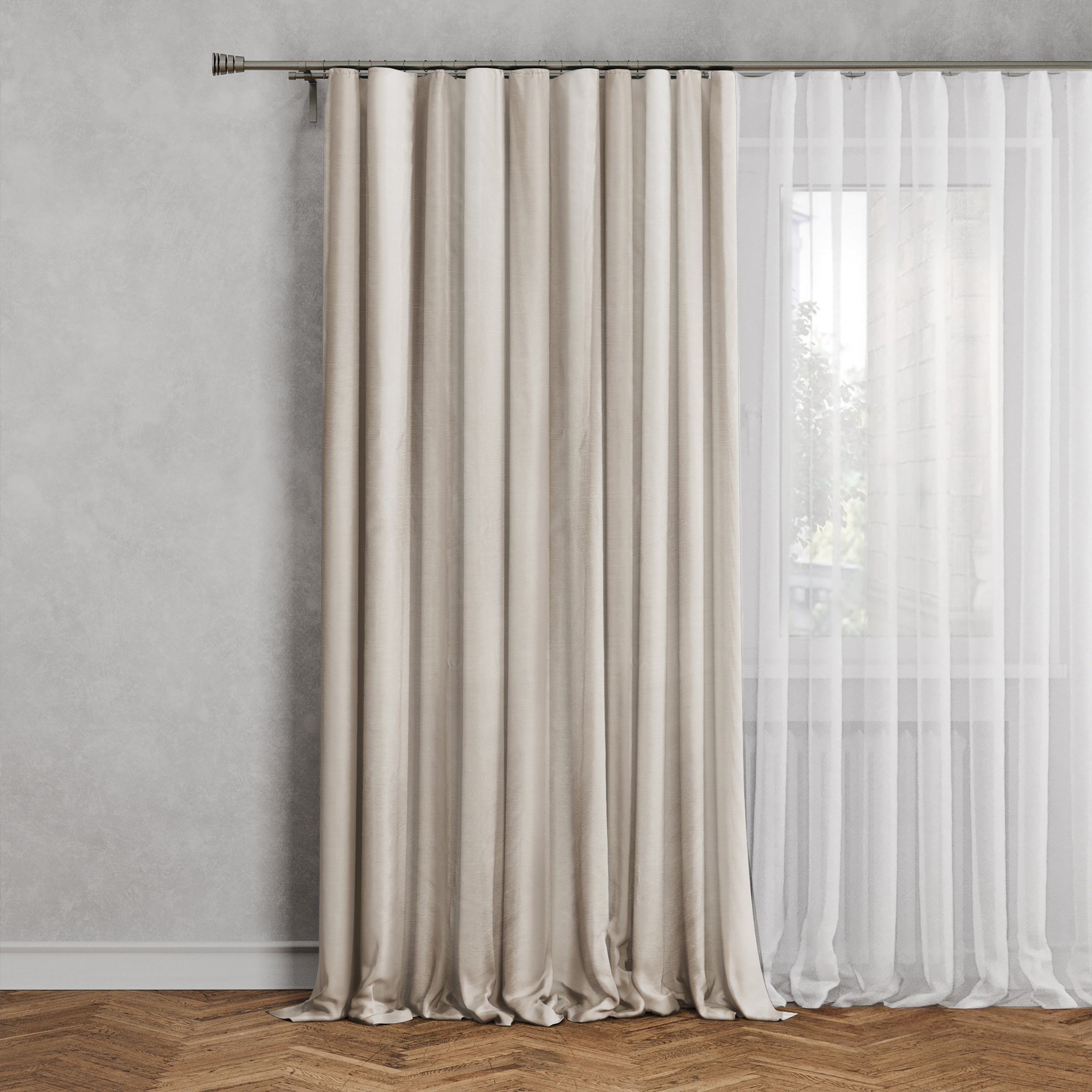 Изображение товара ЛЦ Штора на ленте Tegal 140x260 см цвет айвори Trench 6