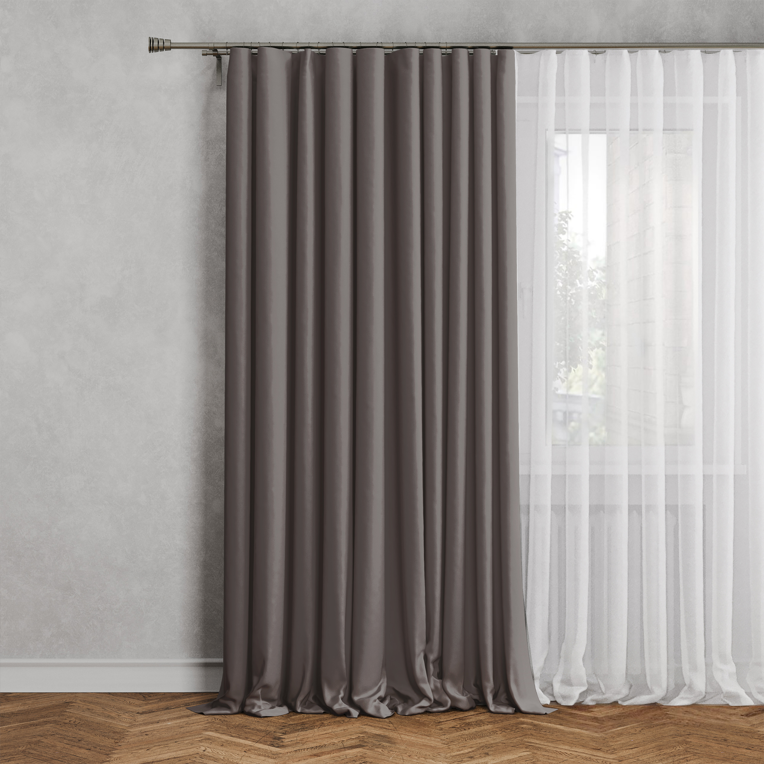 Изображение товара Штора на люверсах Димаут 200x280 см кремовая, легкая, светонепроницаемость